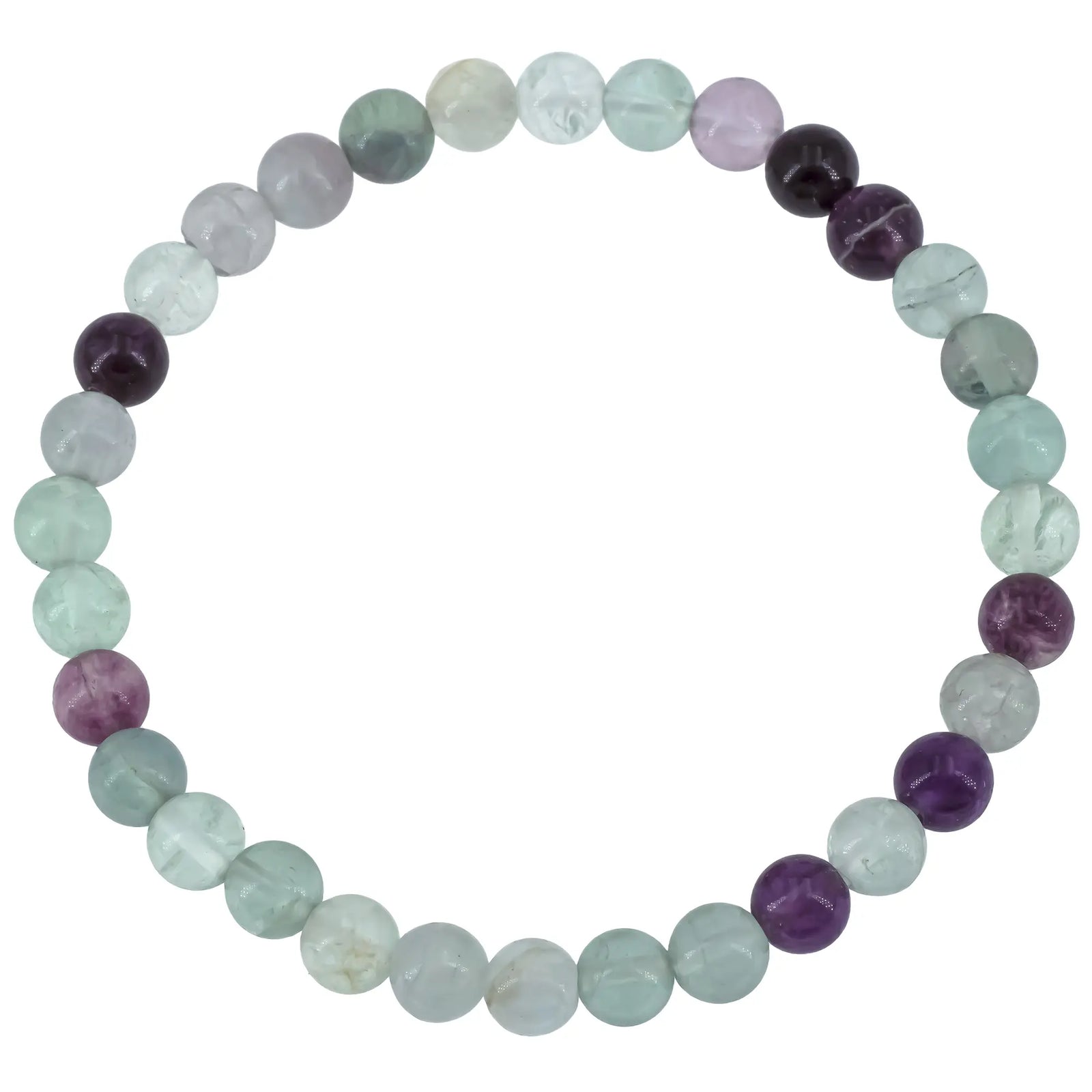 Bracelet Fluorite multicolore perle ronde 6mm - CRISTAL SOURCES