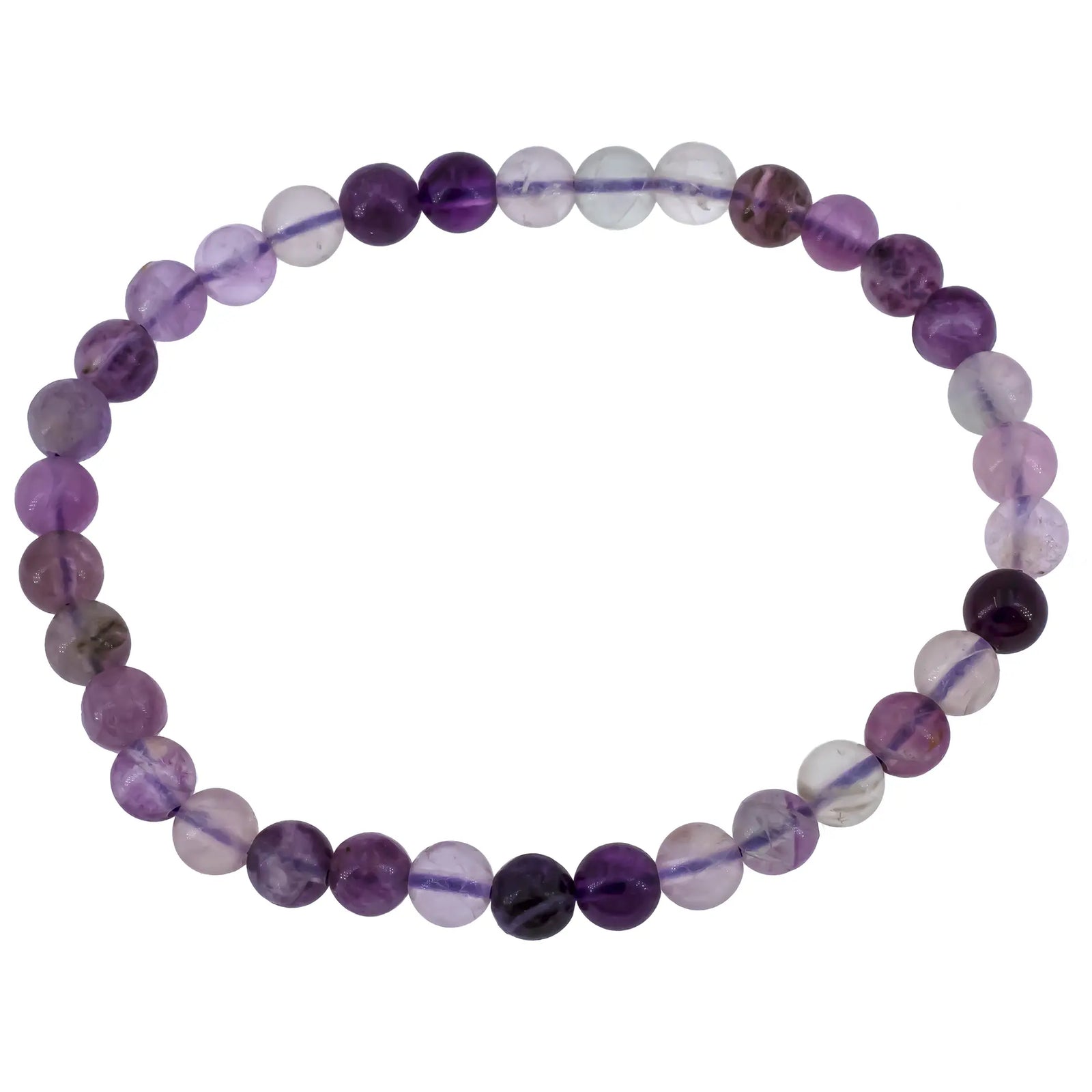Bracelet Fluorite violette perle ronde 6mm - CRISTAL SOURCES