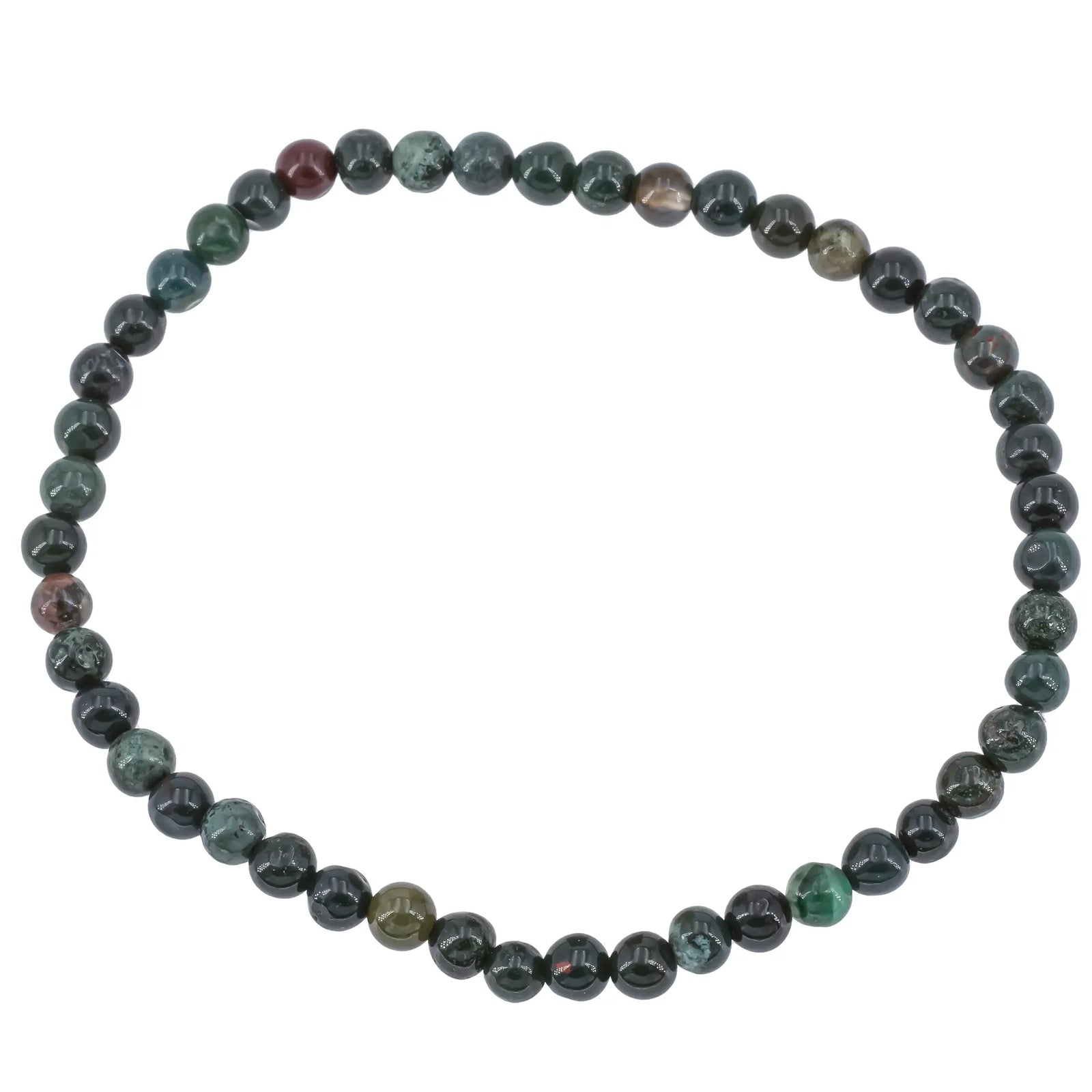 Bracelet Héliotrope perle ronde 4mm - bracelet-heliotrope-perle-ronde-4mm-hjsbra1 - CRISTAL SOURCES