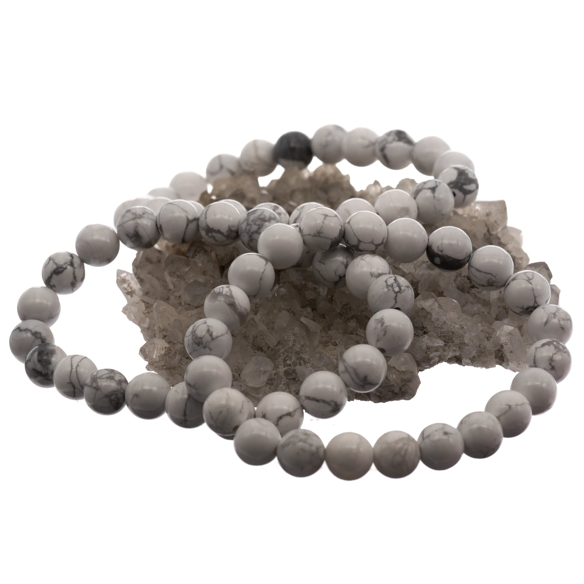 Bracelet Howlite perle ronde 8mm