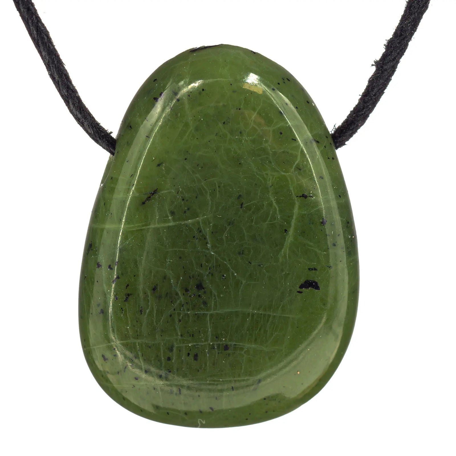 Pendentif jade néphrite - pierre percée - 2,5 à 3 cm - Canada - CRISTAL SOURCES