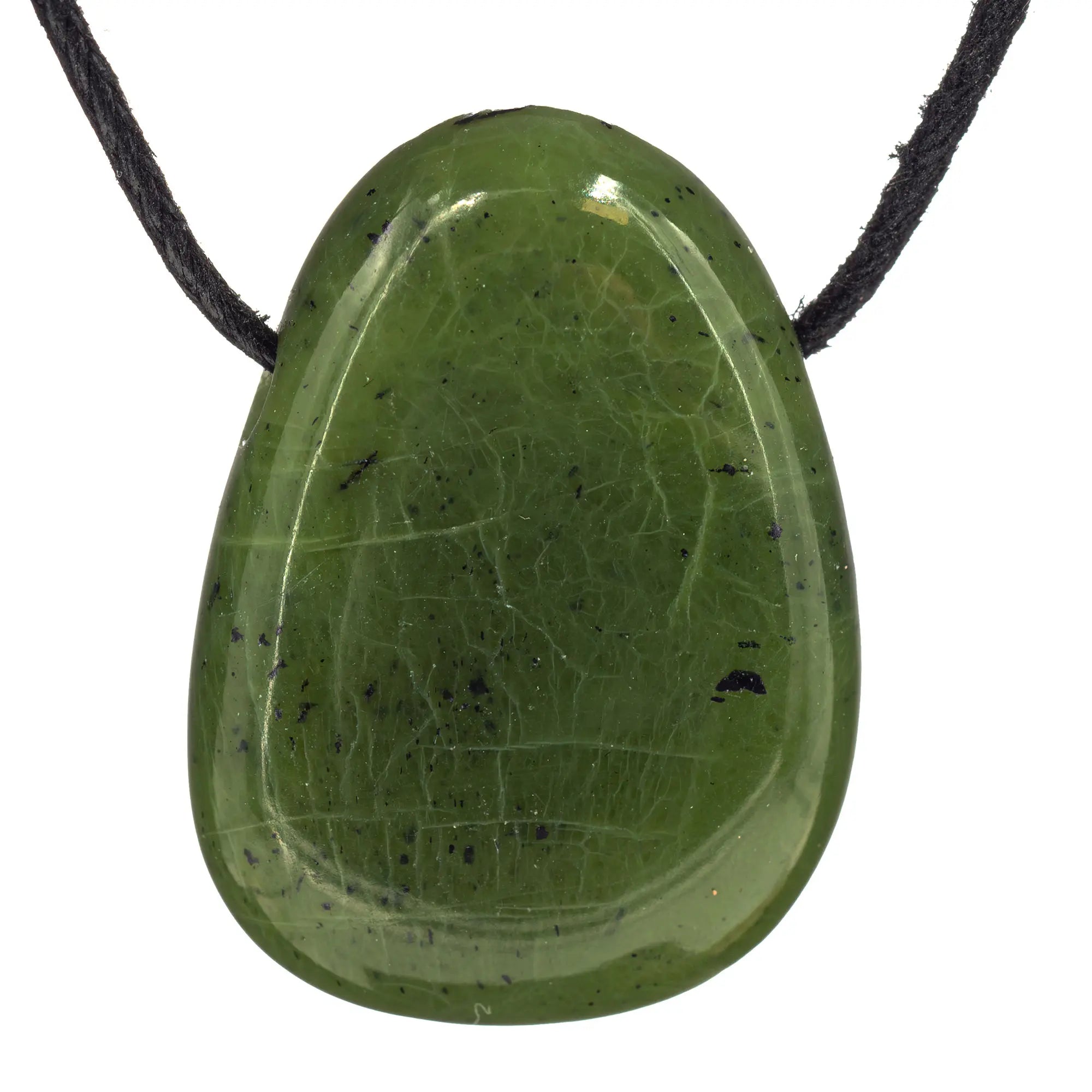 Pendentif jade néphrite - pierre percée - 2,5 à 3 cm - Canada - pendentif-jade-nephrite-percee-canada-jdnpc0 - CRISTAL SOURCES