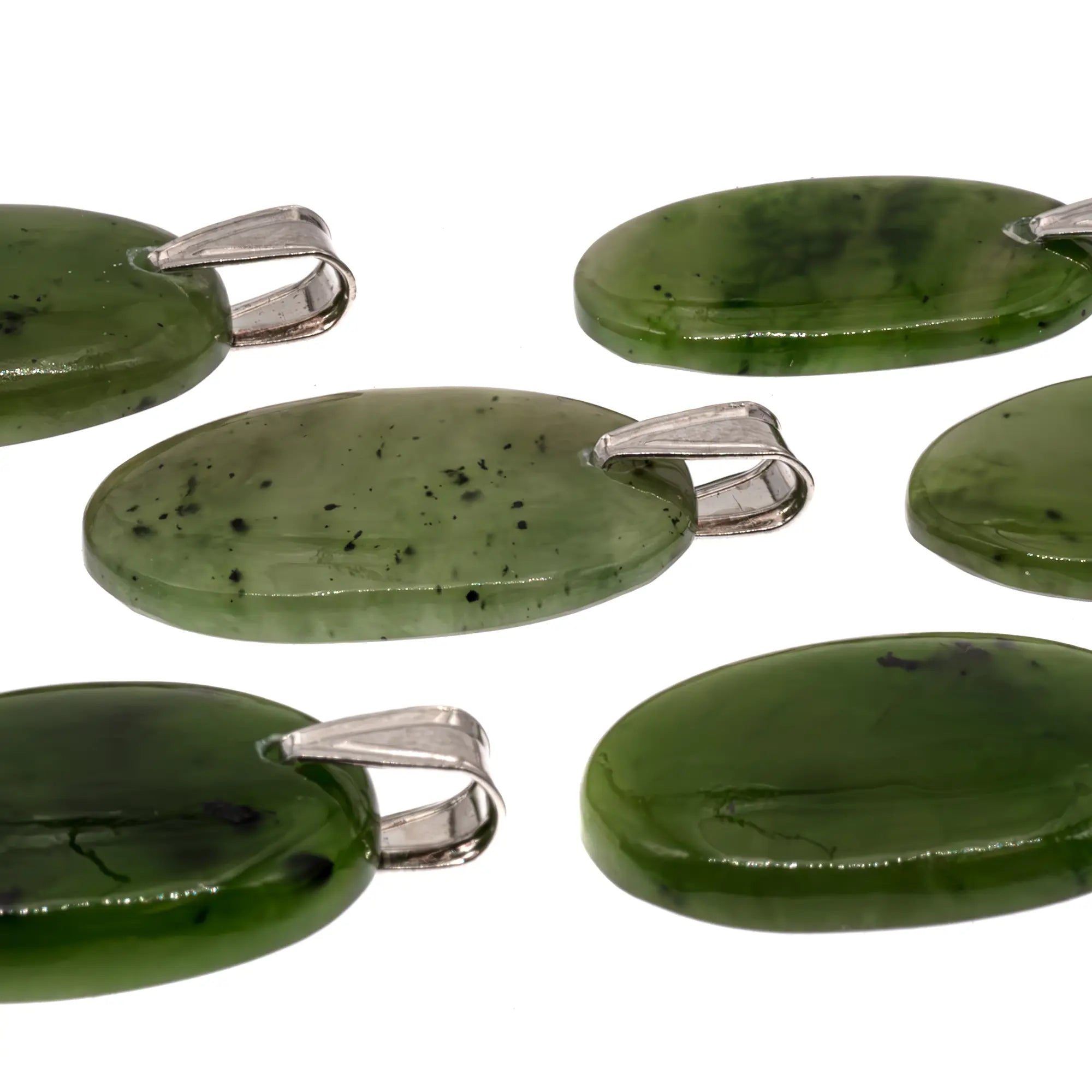 Pendentif jade néphrite argent - 3 à 3,5 cm - CRISTAL SOURCES