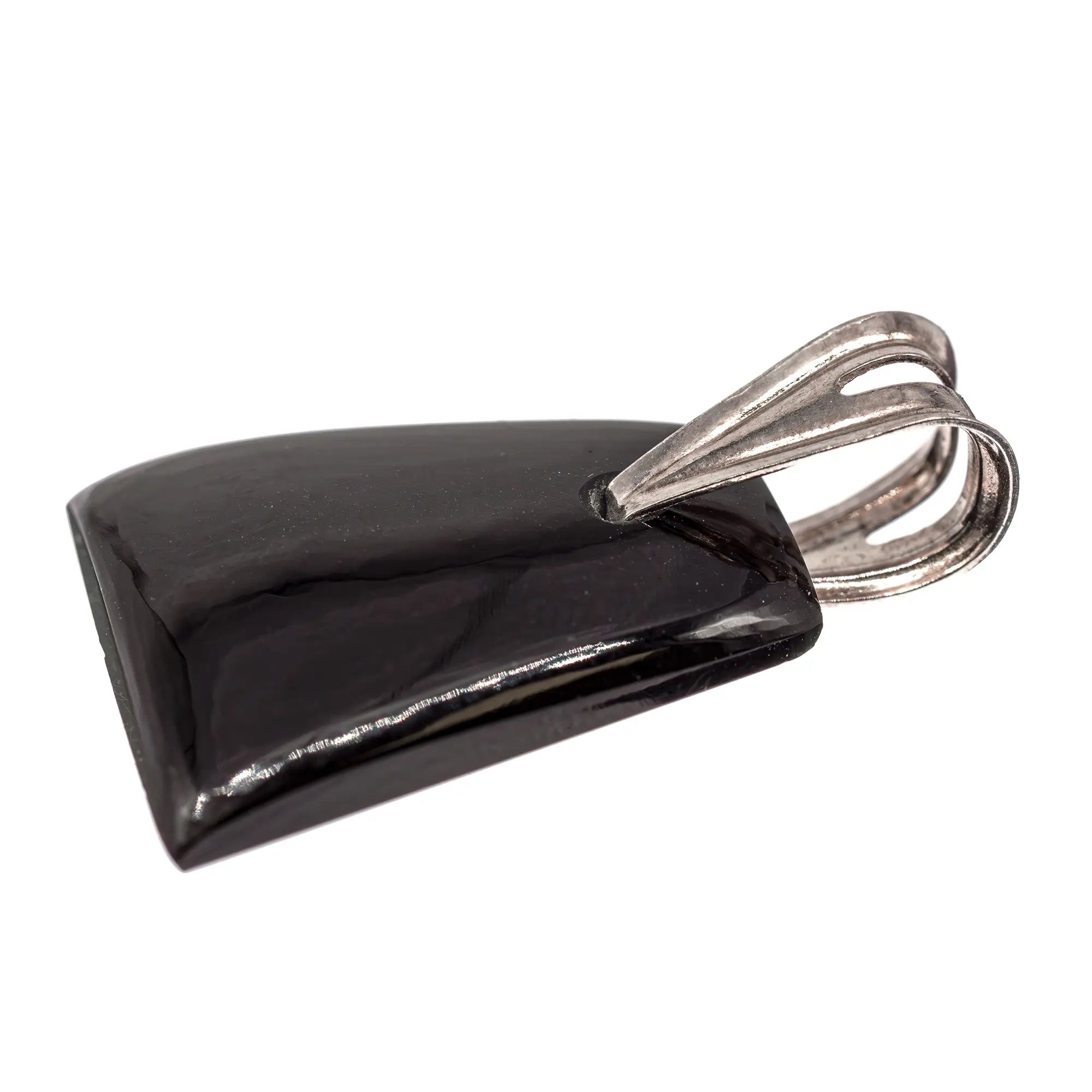 Pendentif jade noir argent - trapèze - pendentif-argent-jade-noir-jnopd3 - CRISTAL SOURCES