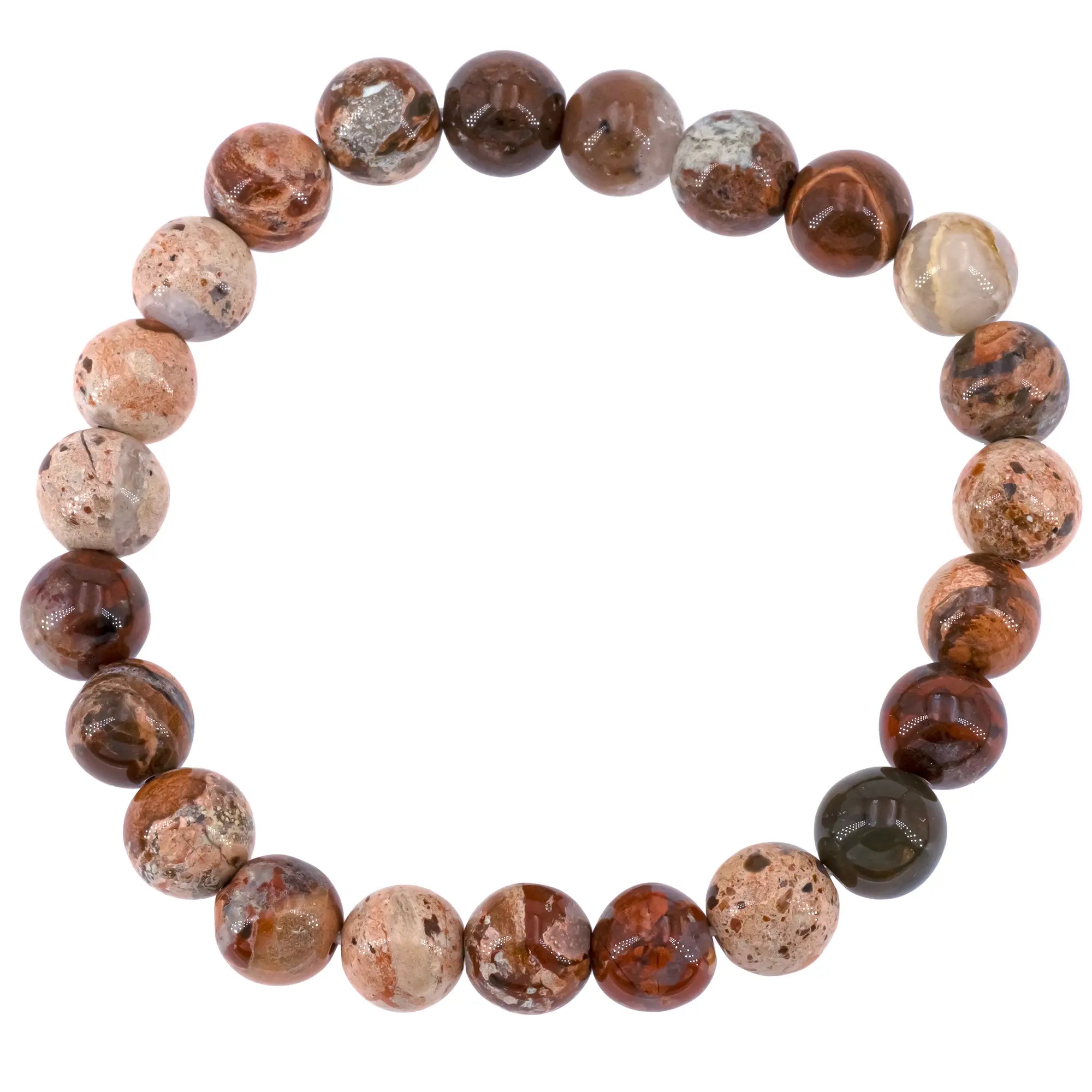 Bracelet Jaspe perle ronde 8mm - bracelet-jaspe-perle-ronde-8mm-jpbra1 - CRISTAL SOURCES