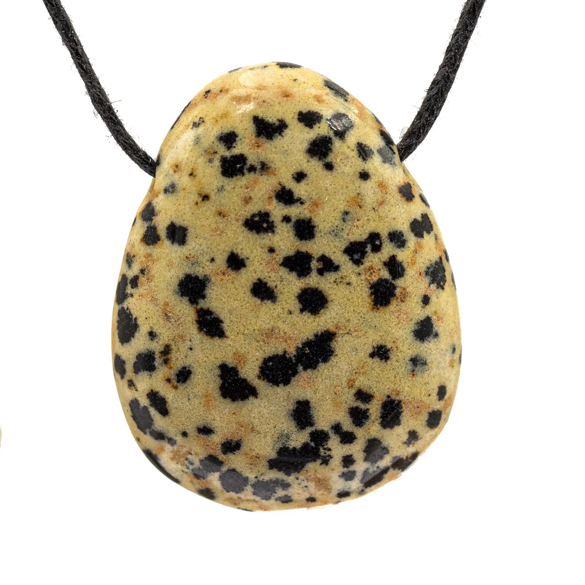 Pendentif jaspe dalmatien - pierre percée - pendentif-jaspe-dalmatien-perce-jpdpc0 - CRISTAL SOURCES