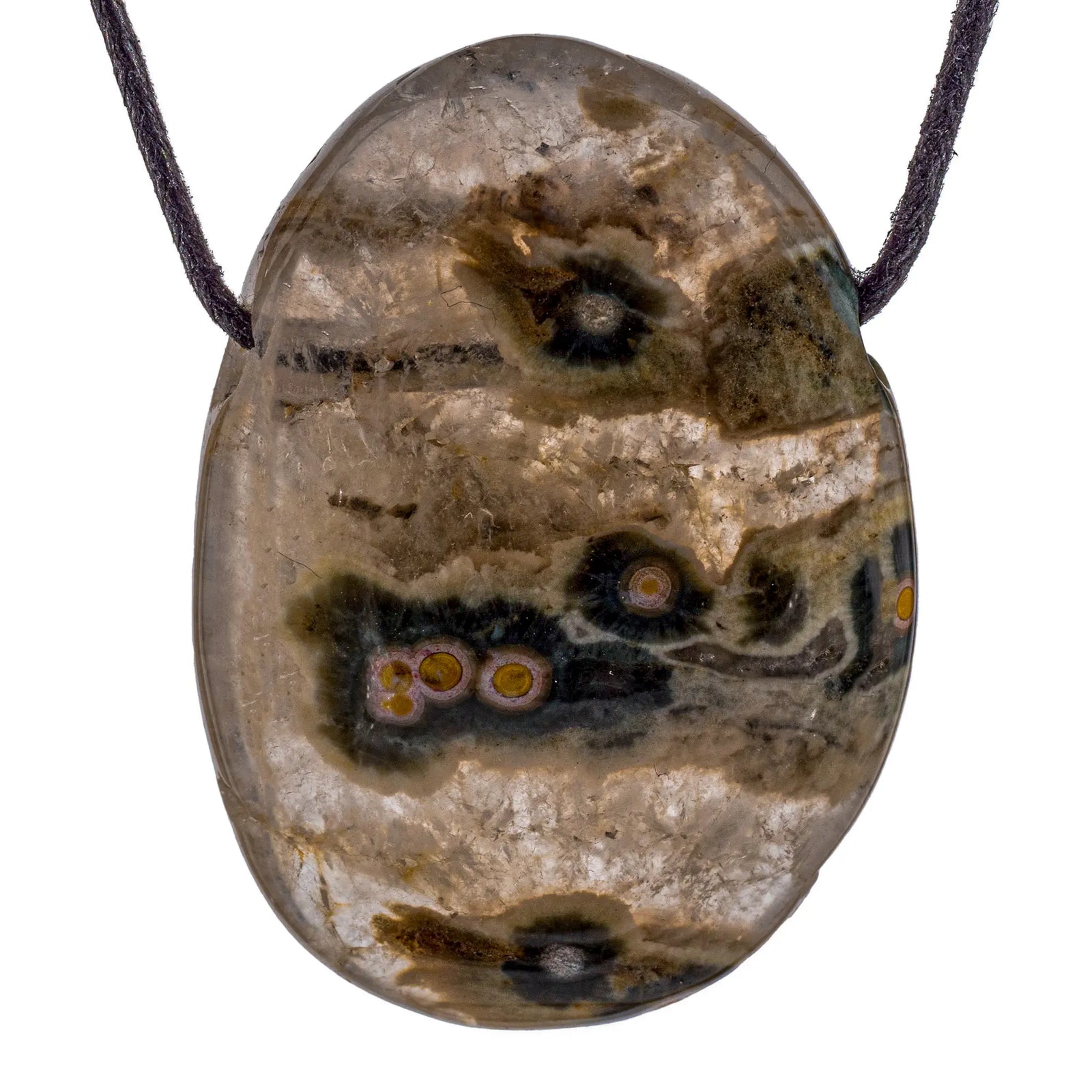 Pendentif jaspe orbiculaire - pierre percée - CRISTAL SOURCES
