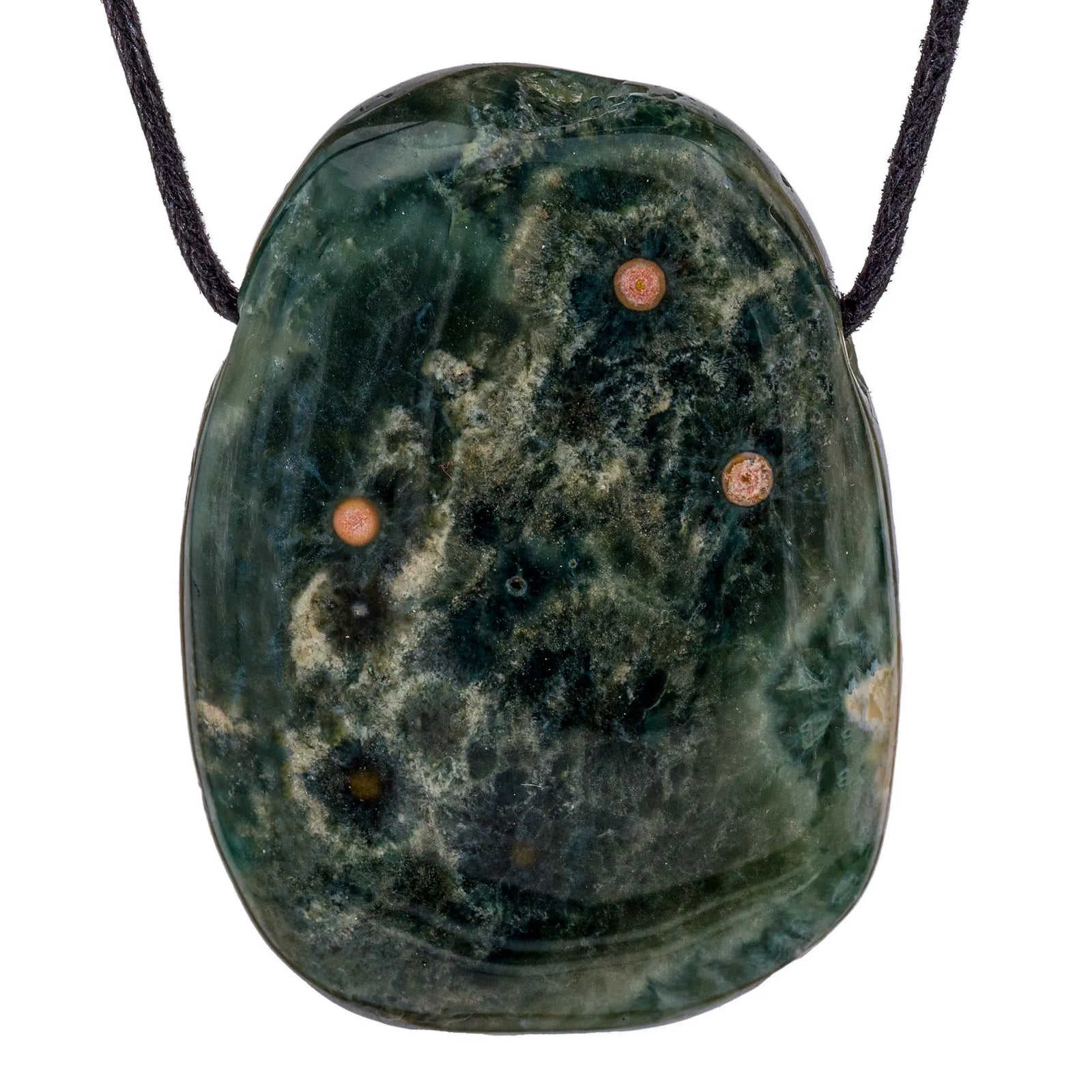 Pendentif jaspe orbiculaire - pierre percée - CRISTAL SOURCES