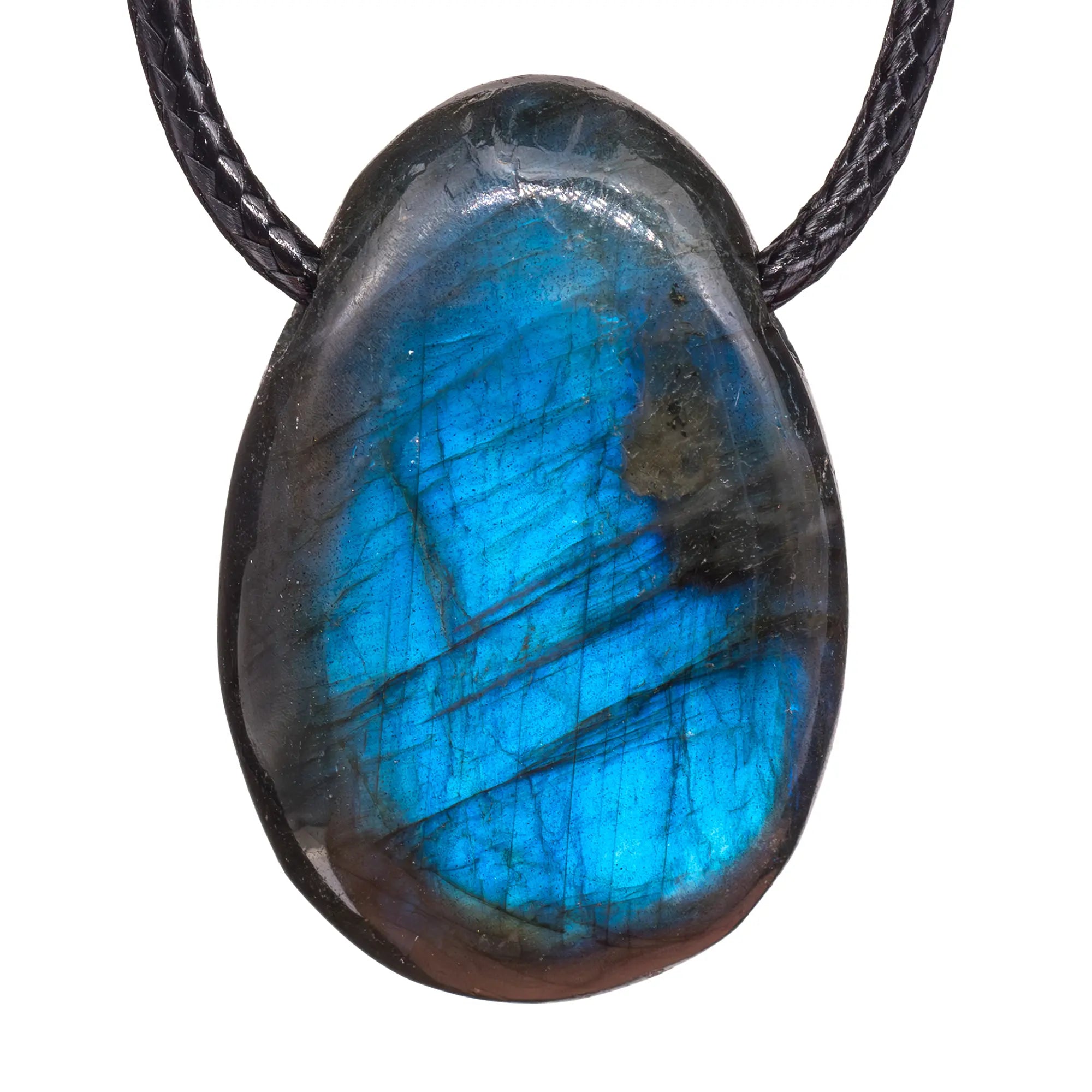 Pendentif Labradorite percée vertus protection – CRISTAL SOURCES