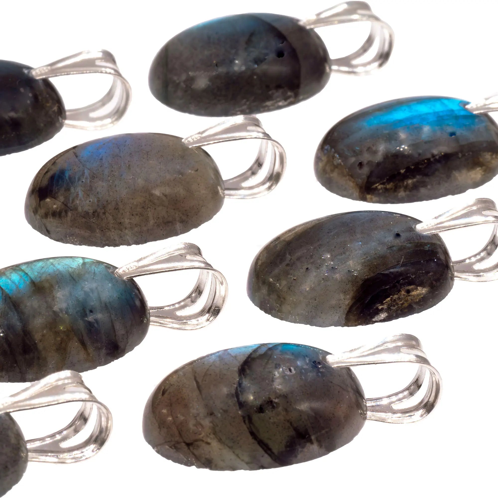 Pendentif argent Labradorite bleue verte - femme & homme - pendentif-argent-labradorite-bleue-verte-lbpd6 - CRISTAL SOURCES