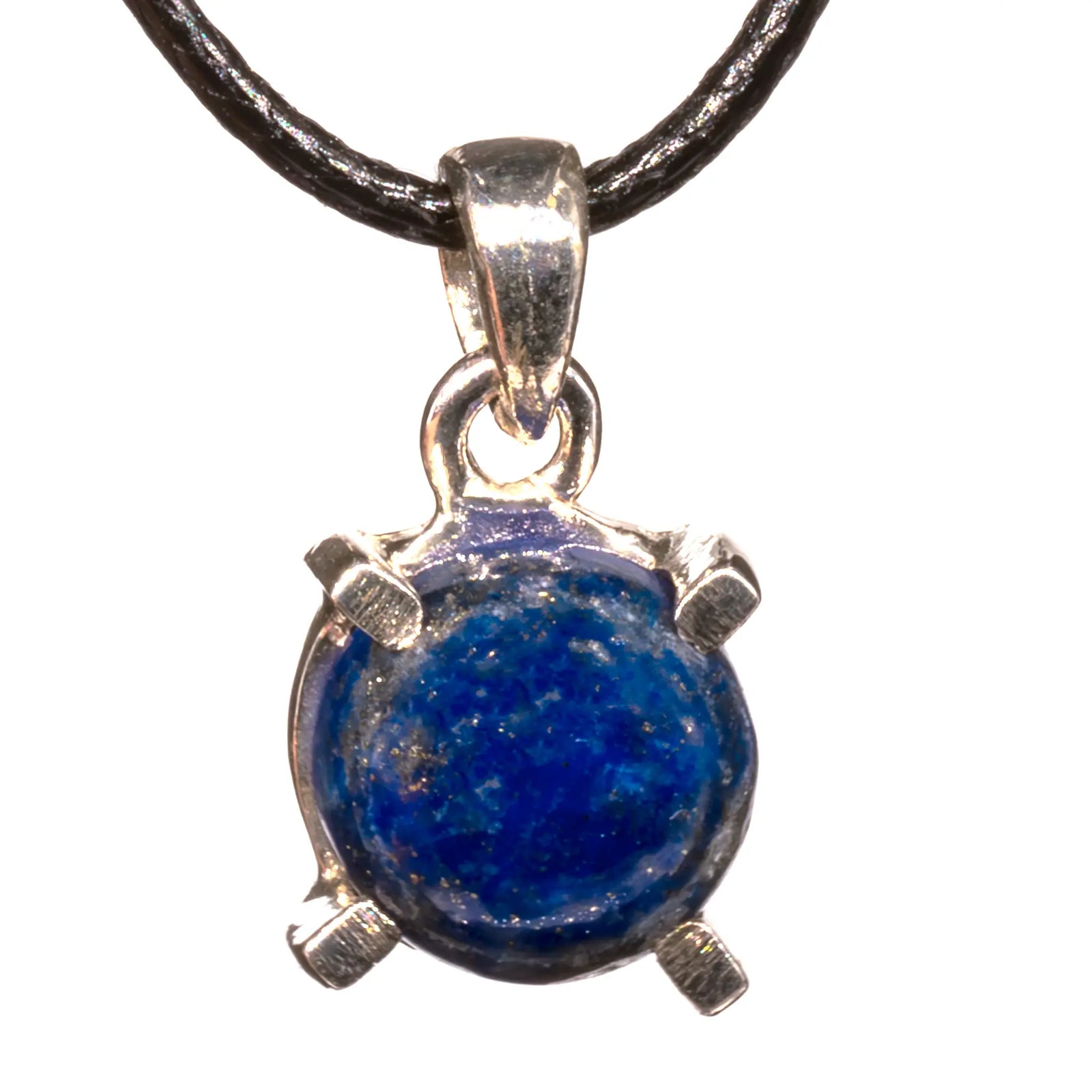 Pendentif Lapis lazuli pierre polie sur argent - pendentif-argent-lapis-lazuli-veritable-llpd7 - CRISTAL SOURCES