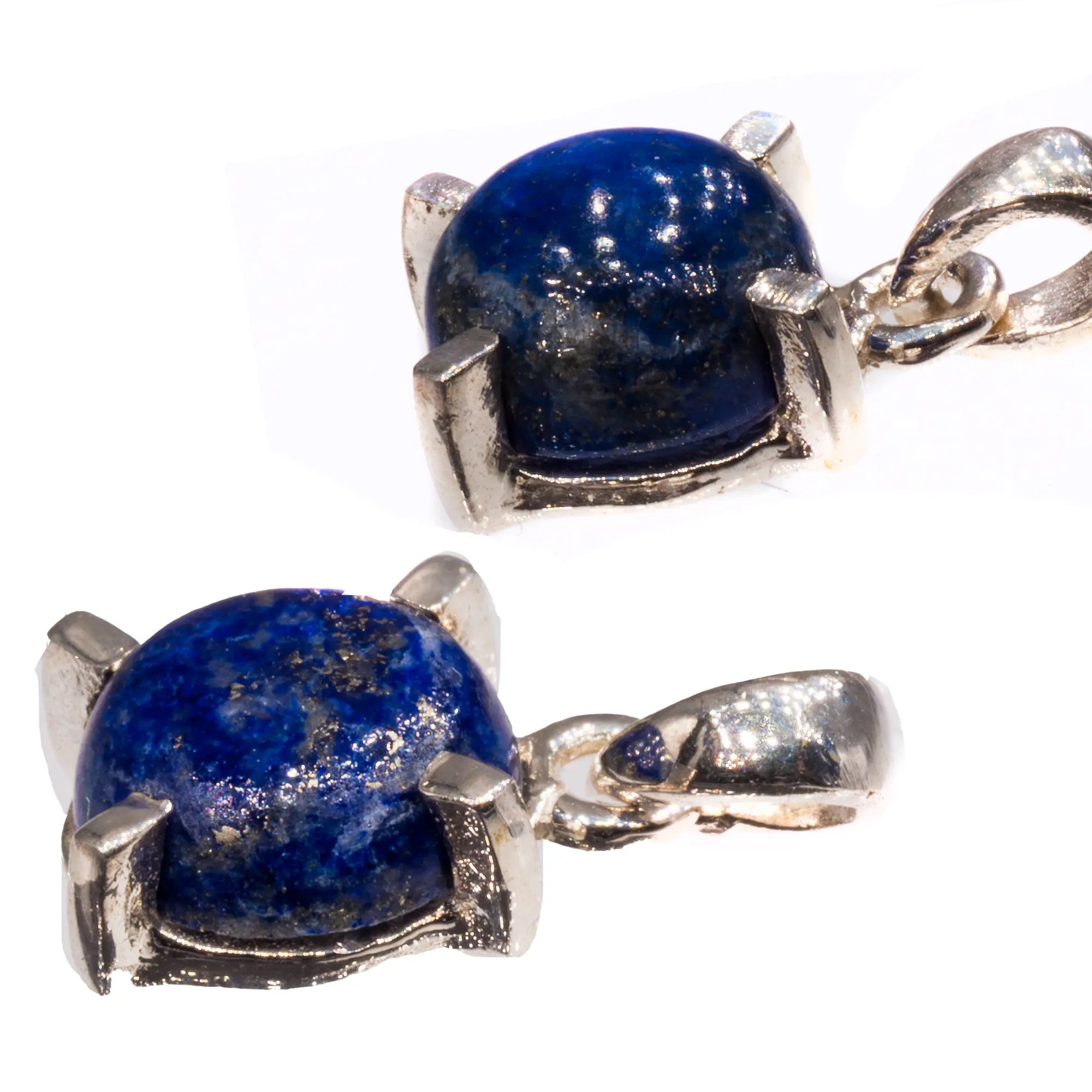 Pendentif Lapis lazuli pierre polie sur argent - pendentif-argent-lapis-lazuli-veritable-llpd7 - CRISTAL SOURCES
