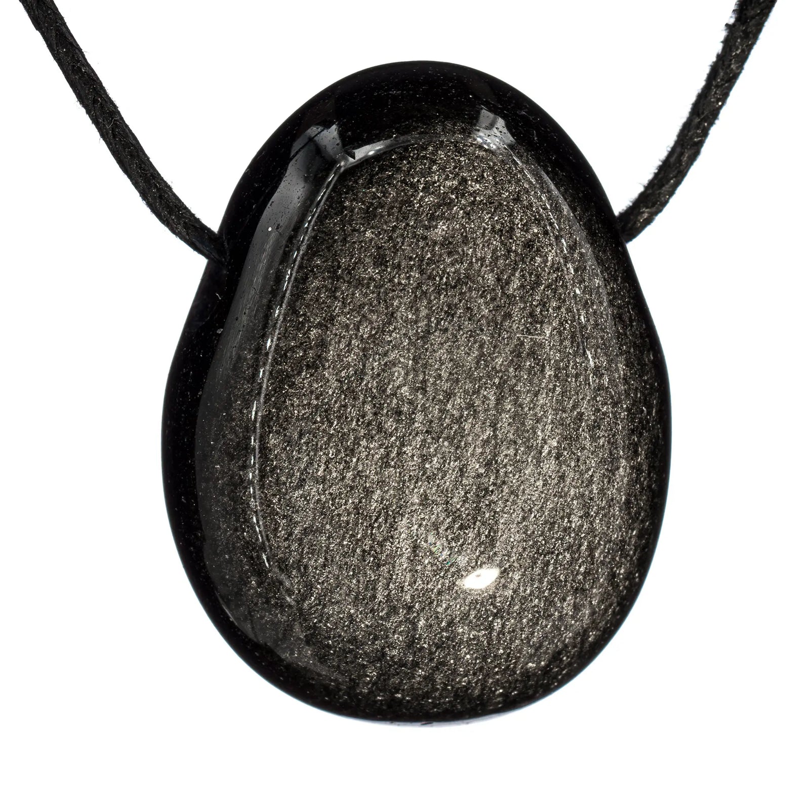 Pendentif Obsidienne argentée - pierre percée - pendentif-obsidienne-argentee-percee-obapc1 - CRISTAL SOURCES