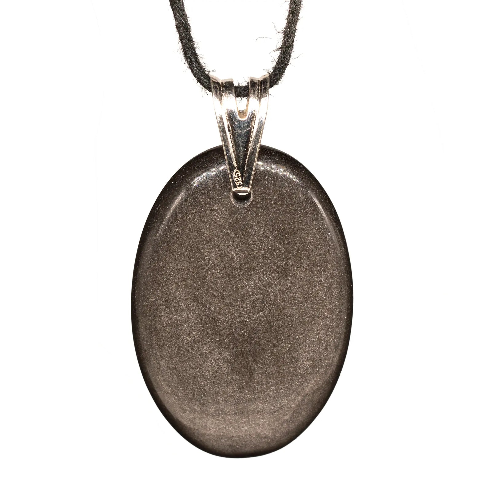 Pendentif obsidienne argentée argent - pendentif-argent-obsidienne-argentee-obapd2 - CRISTAL SOURCES