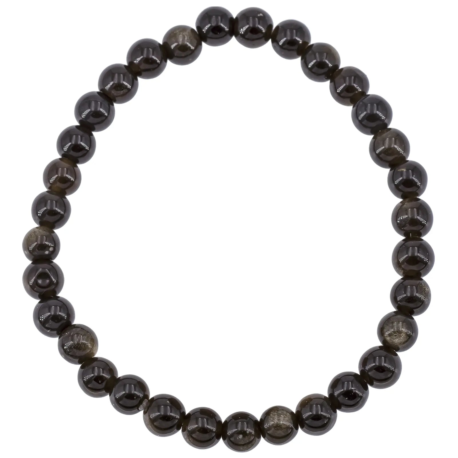 Bracelet Obsidienne dorée perle ronde 6mm - bracelet-obsidienne-doree-perle-ronde-6mm-obdbra1 - CRISTAL SOURCES