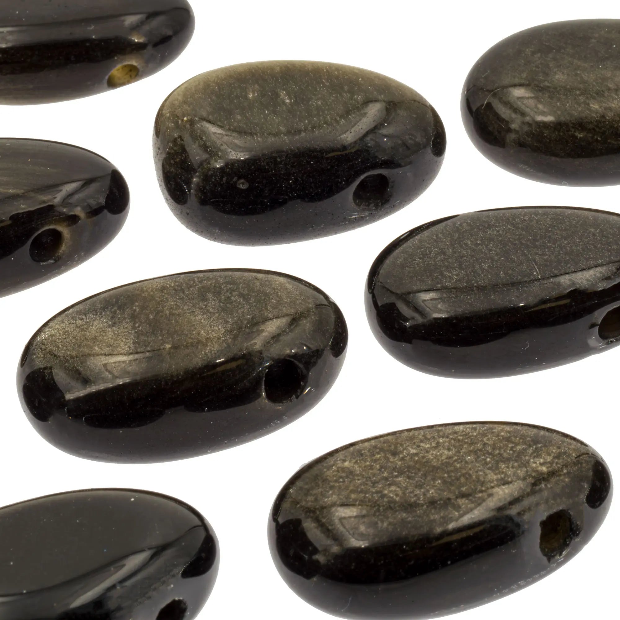 Pendentif Obsidienne dorée - pierre percée - CRISTAL SOURCES