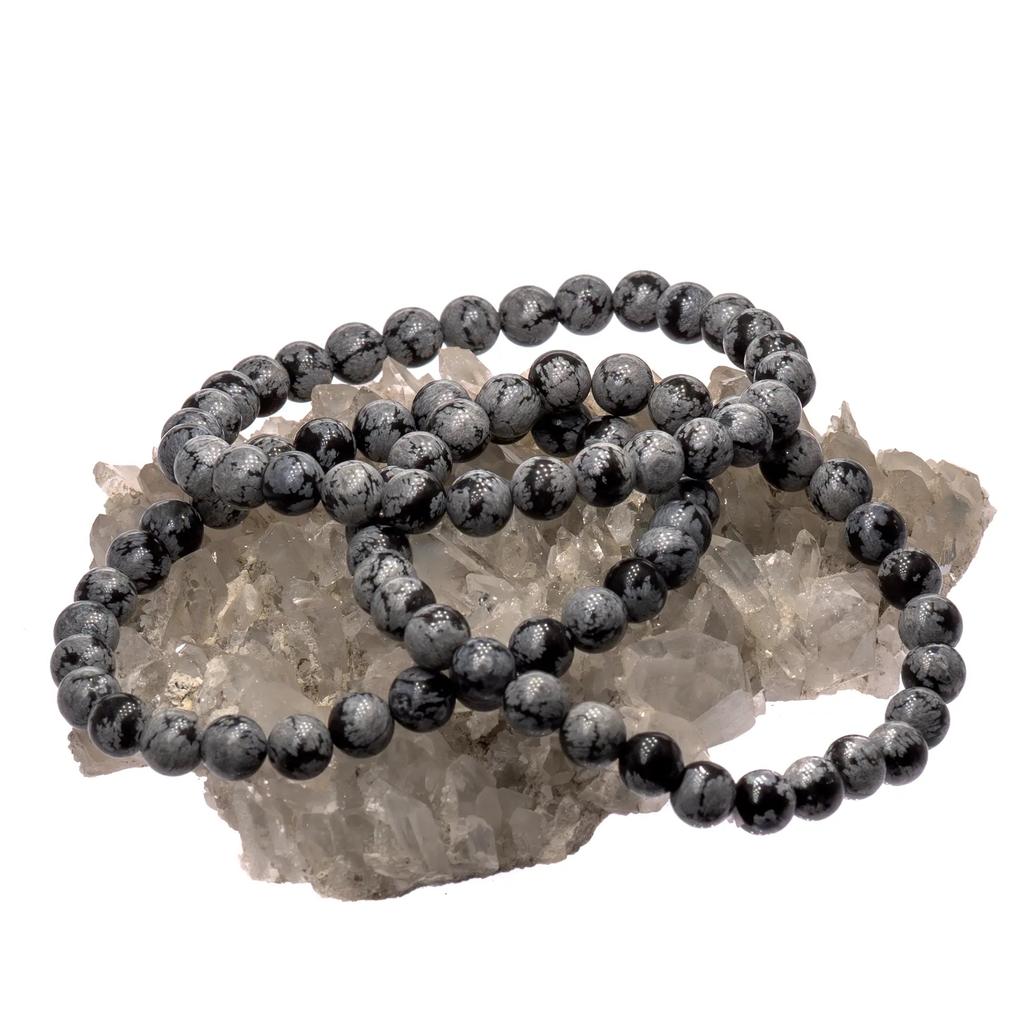 Bracelet Obsidienne étoilée perle ronde 6mm - CRISTAL SOURCES