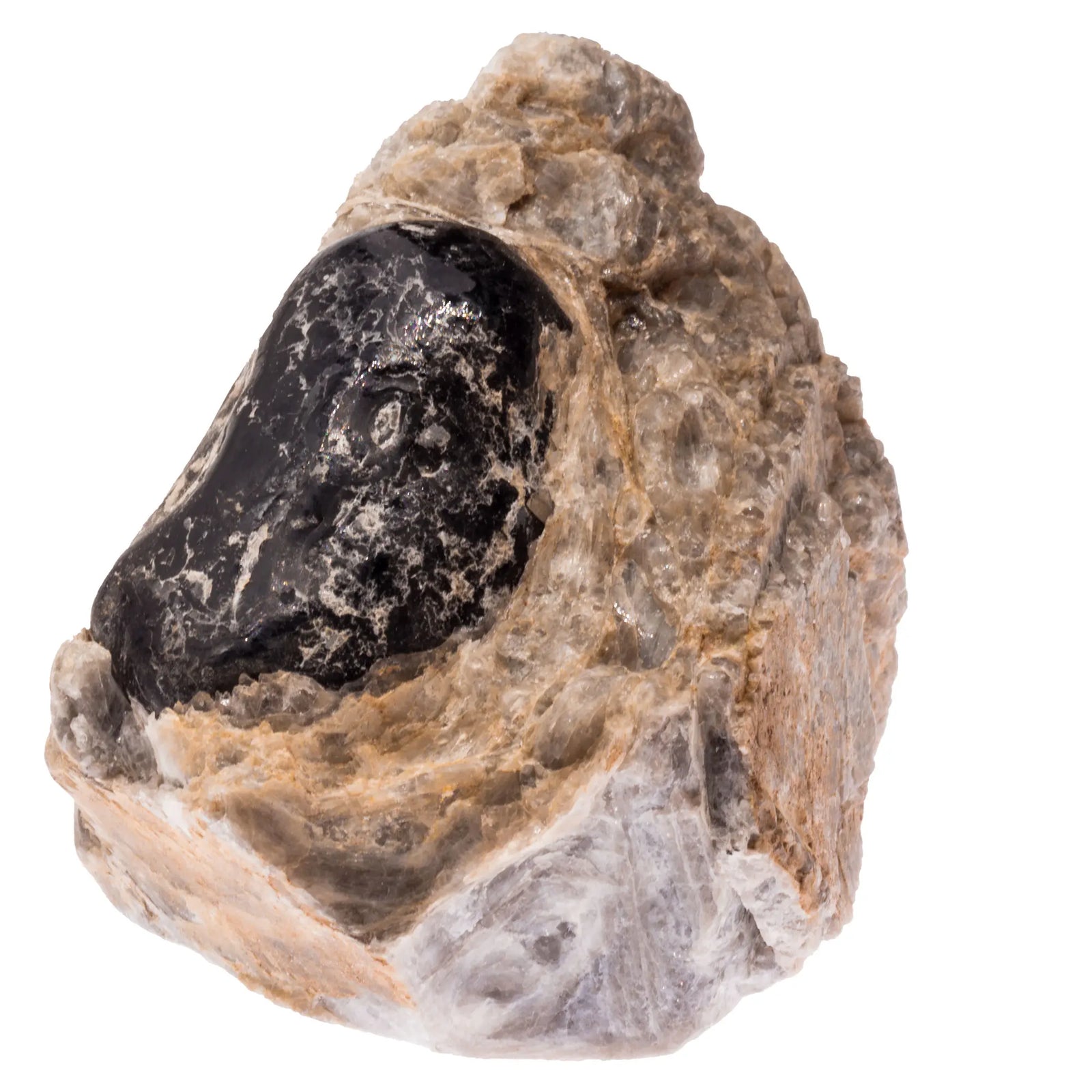 Obsidienne larme d'apache brute sur gangue - Arizona - nodule-obsidienne-larme-apache-perlite-ola1 - CRISTAL SOURCES