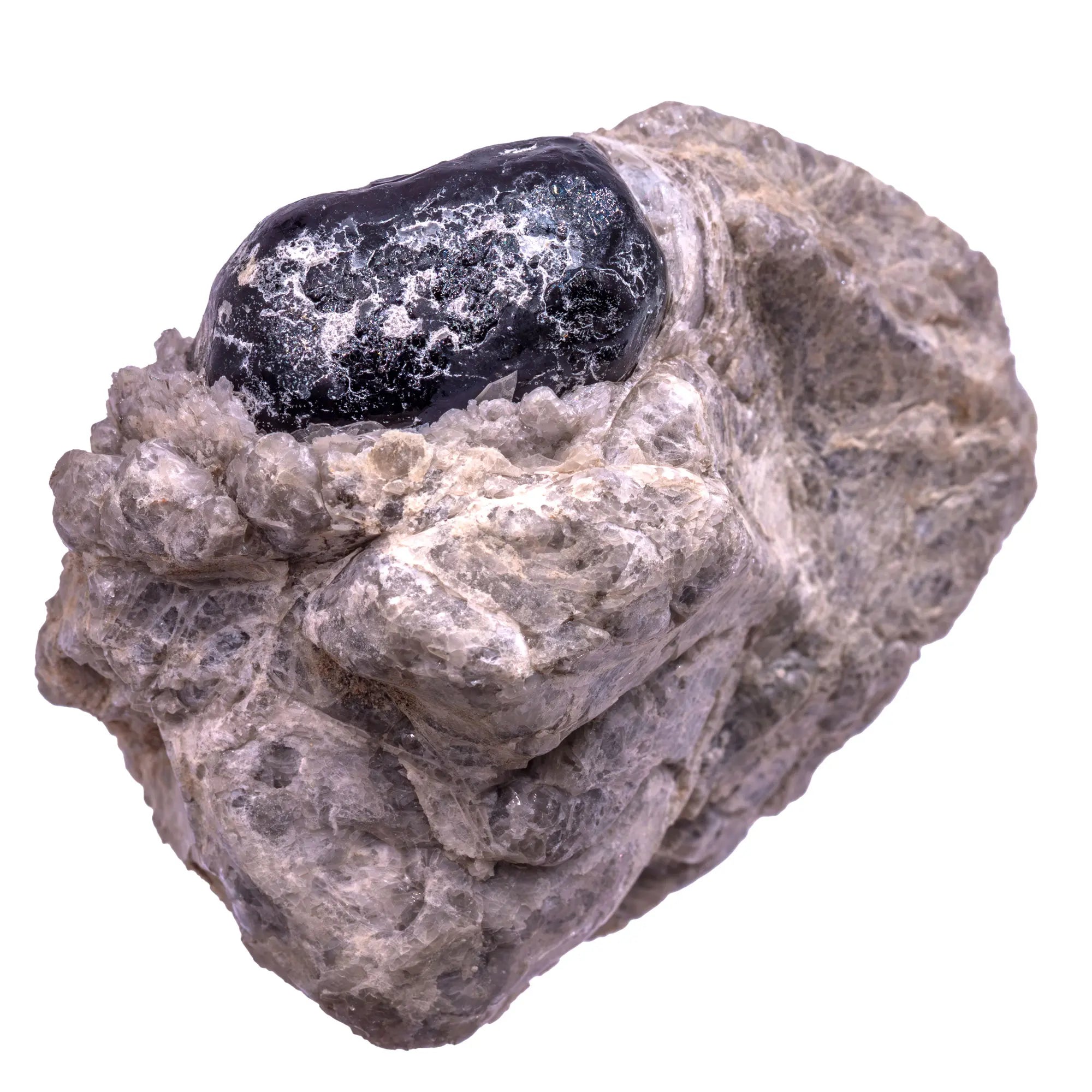 Obsidienne brute sur perlite - larme d'apache - Arizona - obsidienne-larme-apache-brute-arizona-usa-125gr-ola5 - CRISTAL SOURCES