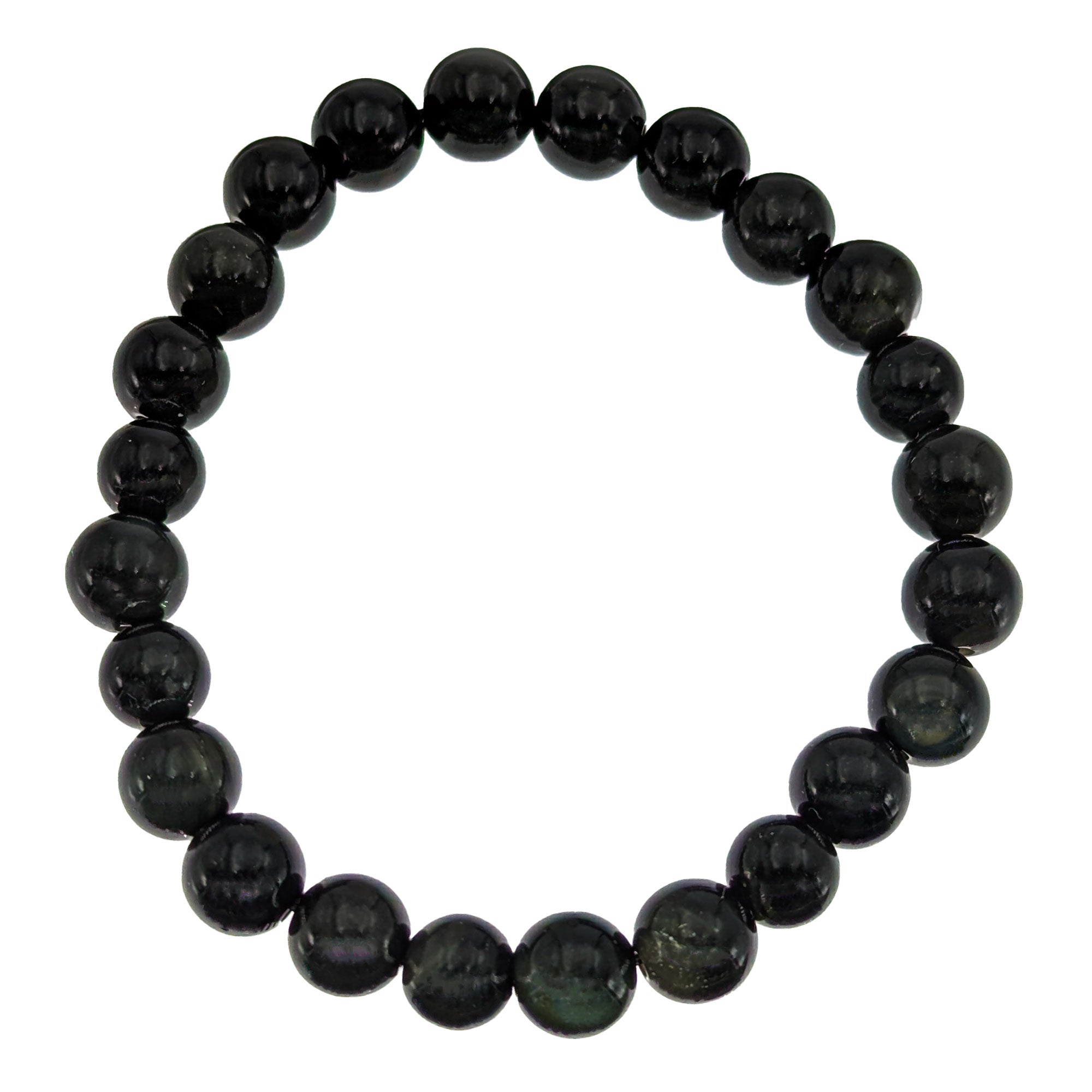 Bracelet Obsidienne œil céleste perle ronde 8mm - bracelet-obsidienne-oeil-celeste-perle-ronde-8mm - CRISTAL SOURCES