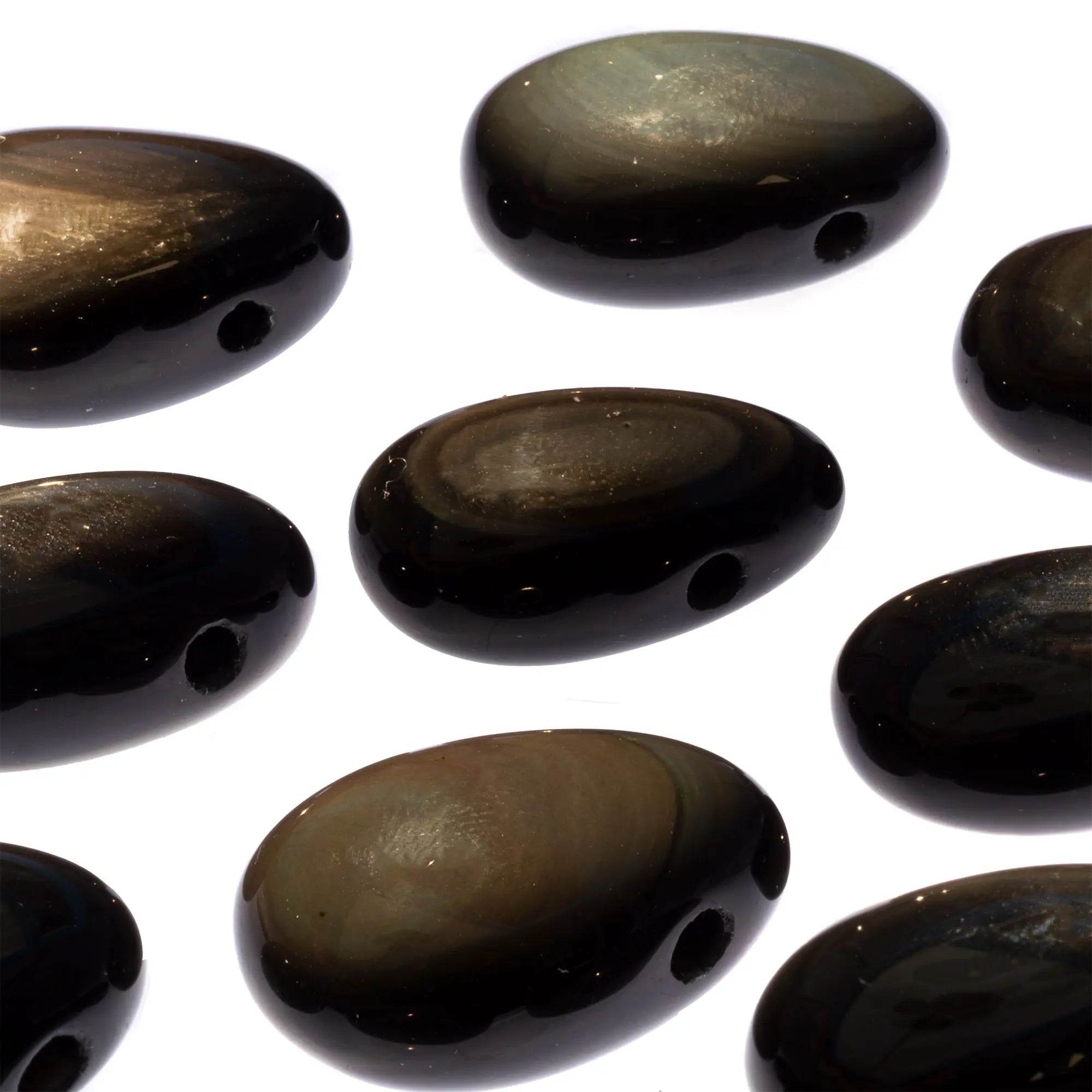 Pendentif Obsidienne œil céleste - pierre percée - CRISTAL SOURCES