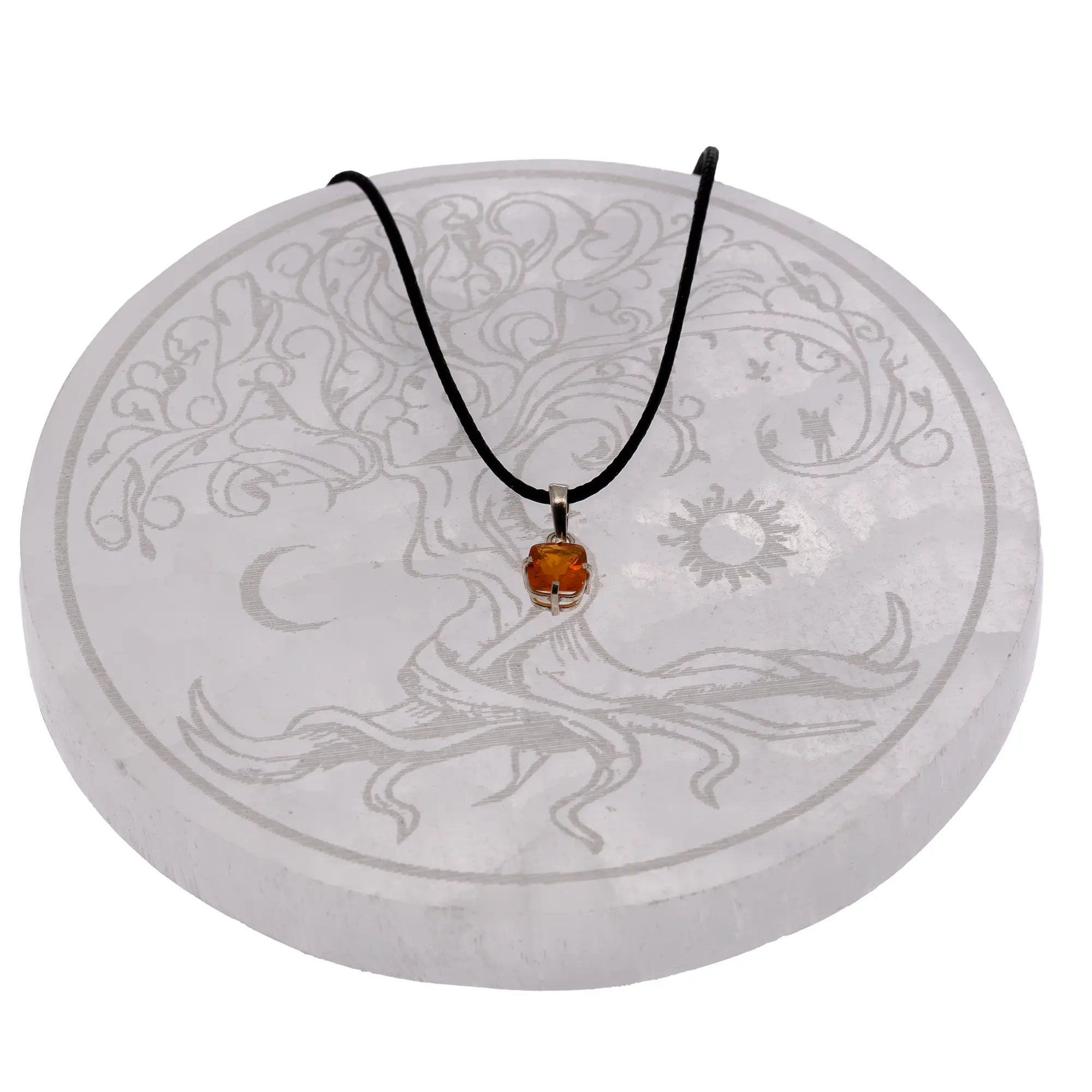 Pendentif Opale de feu argent - pierre facettée - Pendentif - CRISTAL SOURCES