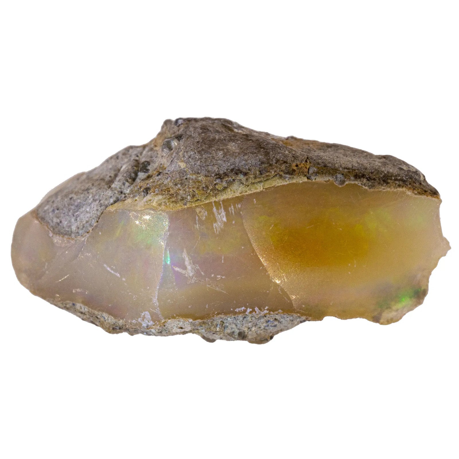 Opale noble brute - reflets jaune-vert-rouge - CRISTAL SOURCES