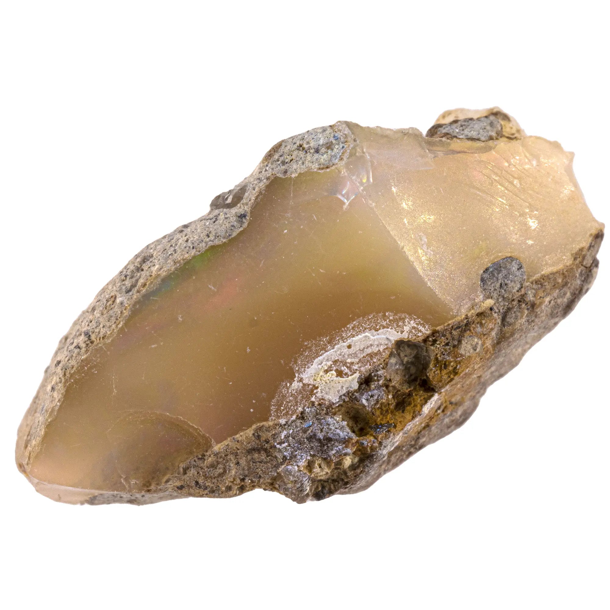 Opale noble brute - reflets jaune-vert-rouge - CRISTAL SOURCES