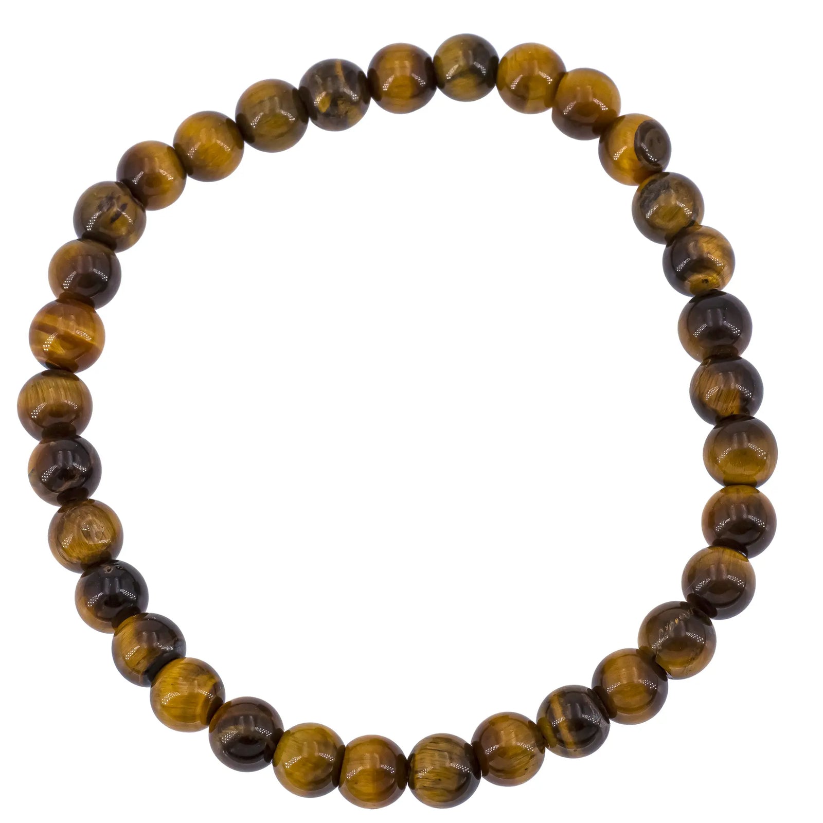 Bracelet Oeil de tigre perle ronde 6mm - CRISTAL SOURCES