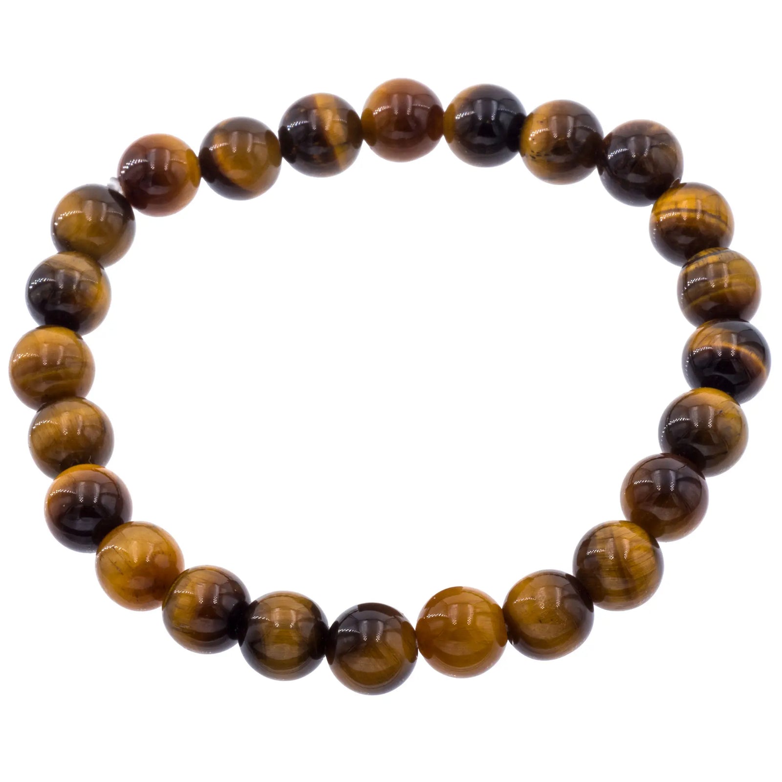 Bracelet Oeil de tigre perle ronde 8mm - bracelet-oeil-de-tigre-perle-ronde-8mm-otgbra5 - CRISTAL SOURCES