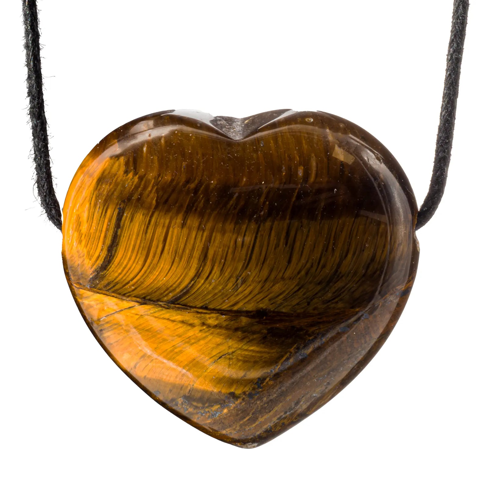 Pendentif Oeil de tigre - cœur - pierre percée - CRISTAL SOURCES