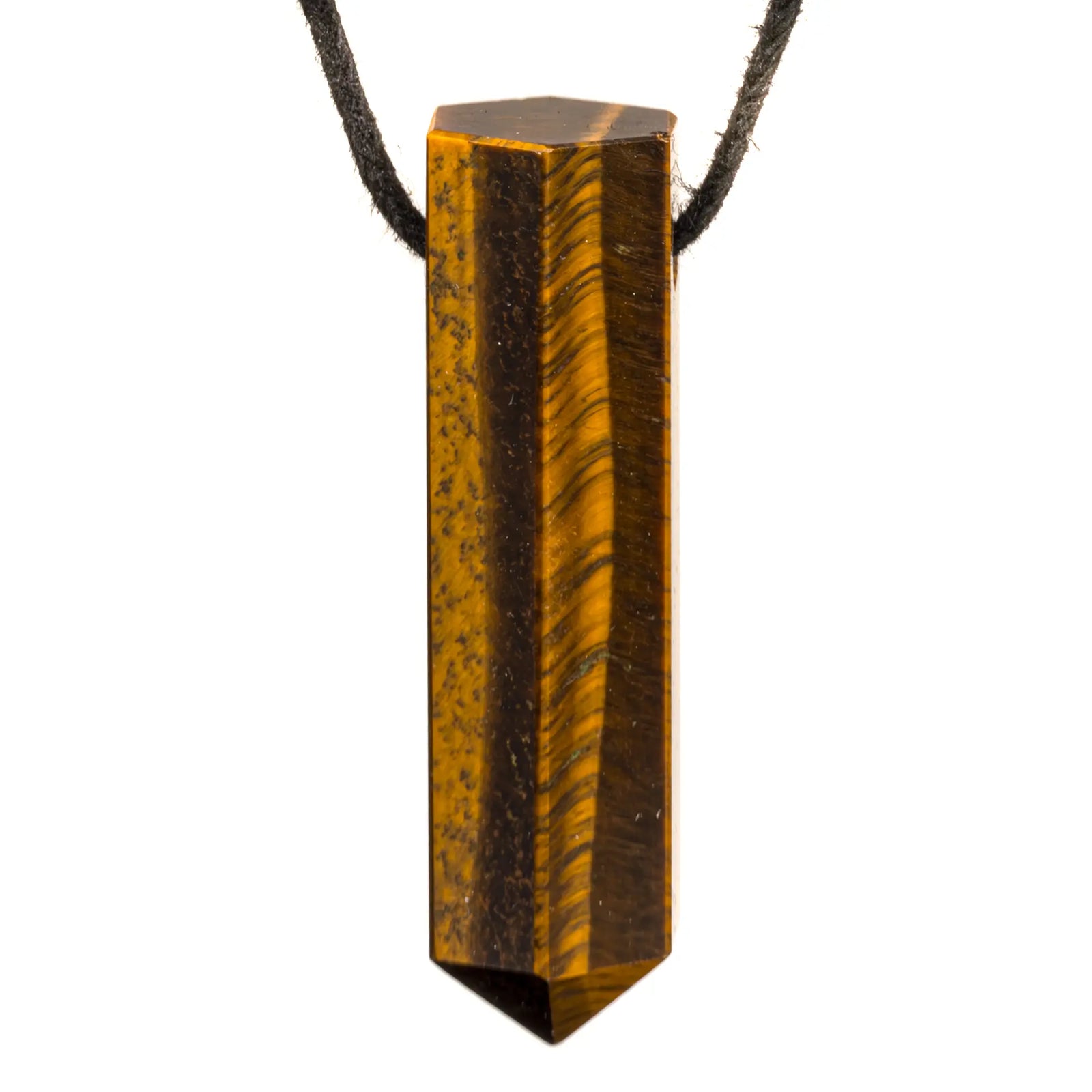 Pendentif Oeil de tigre - cristal - pierre percée - CRISTAL SOURCES