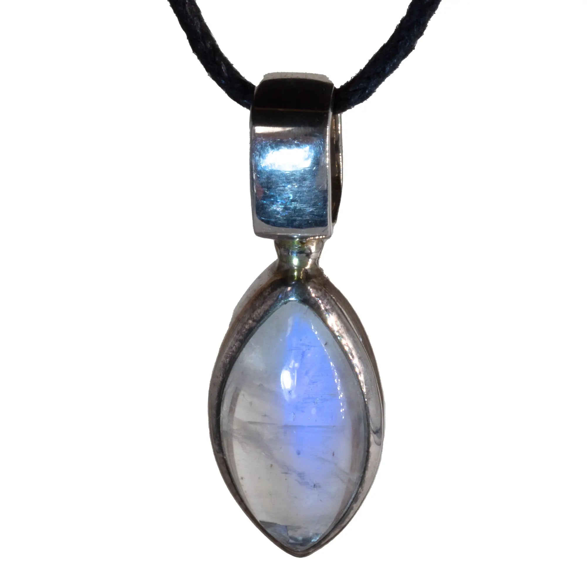 Pendentif Pierre de Lune argent - péristérite - pendentif-argent-peristerite-pierre-de-lune-gemme-inde-plnpd14 - CRISTAL SOURCES