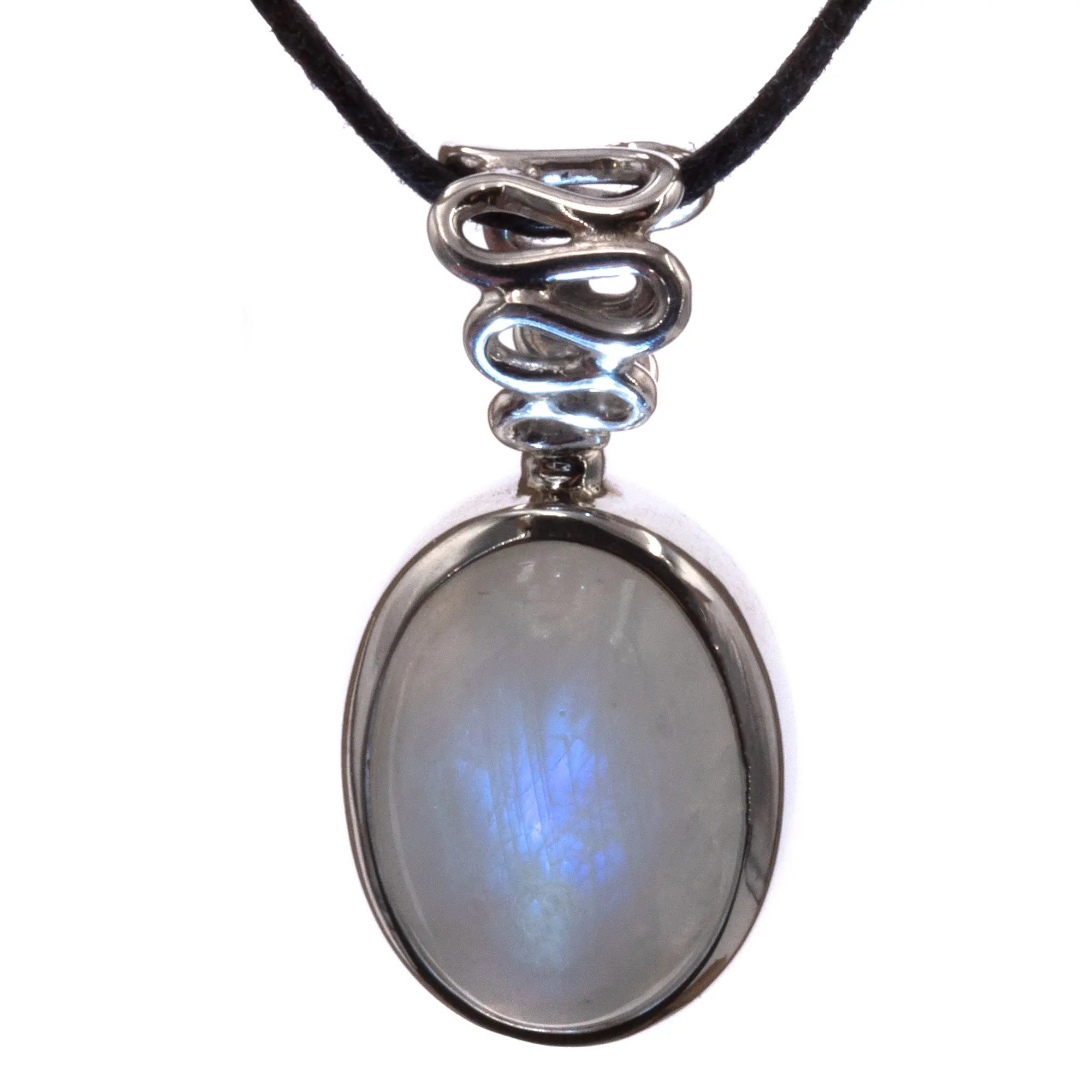 Pendentif Pierre de Lune argent - péristérite - pendentif-argent-peristerite-pierre-de-lune-gemme-inde-plnpd16 - CRISTAL SOURCES