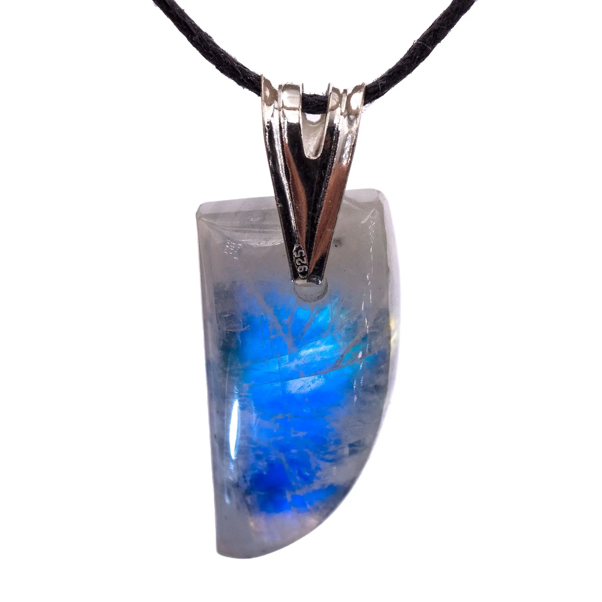 Pendentif Pierre de Lune argent - péristérite - pendentif-argent-peristerite-pierre-de-lune-naturelle-inde-plnpd2 - CRISTAL SOURCES