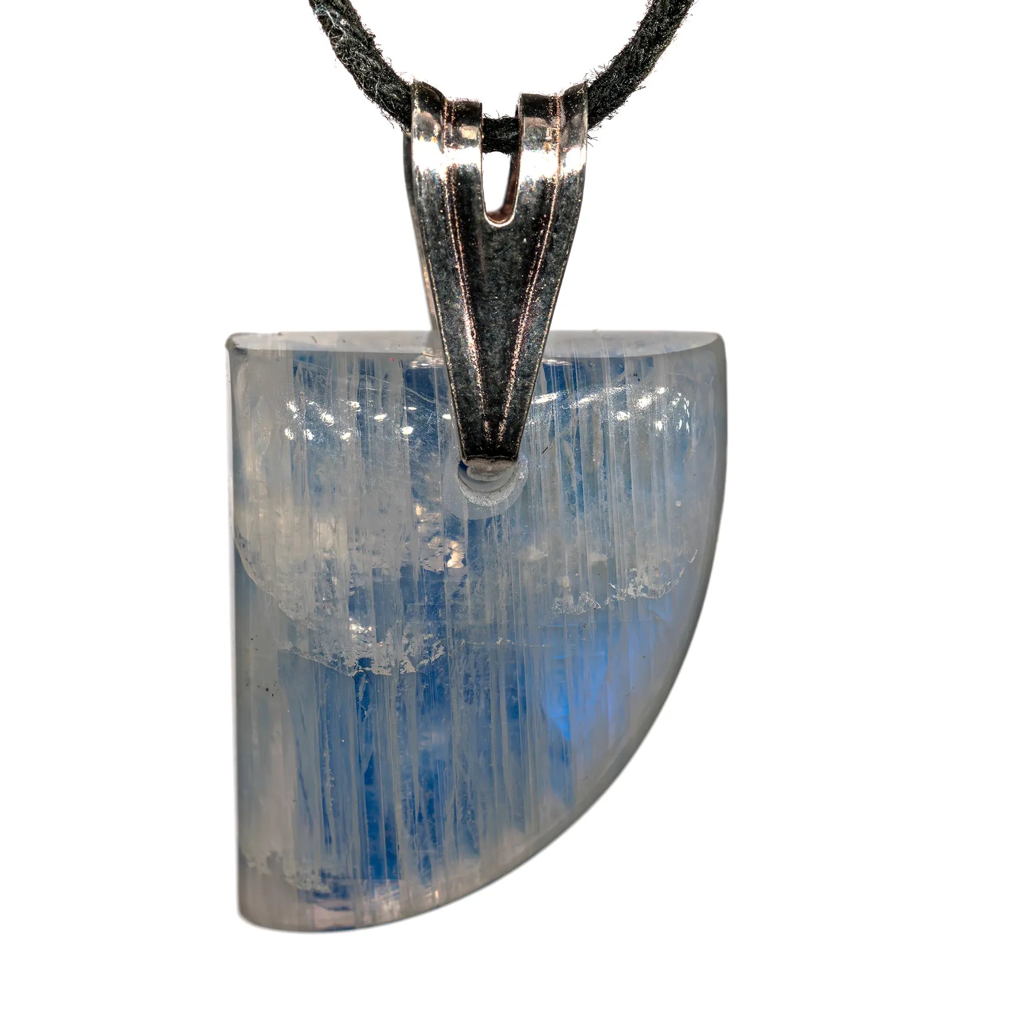 Pendentif Pierre de Lune argent - péristérite - pendentif-argent-peristerite-pierre-de-lune-polie-inde-plnpd3 - CRISTAL SOURCES