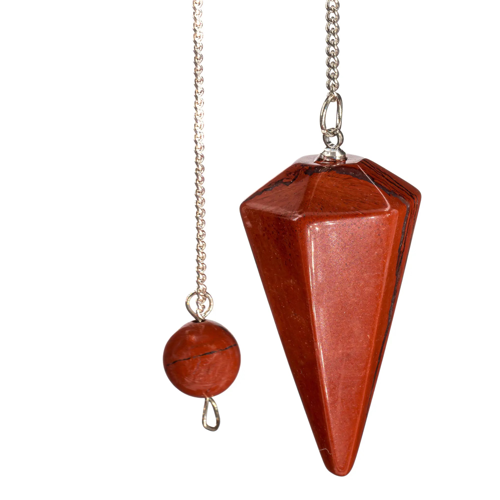 Pendule jaspe rouge - facettée - pendule-jaspe-rouge-metal - CRISTAL SOURCES