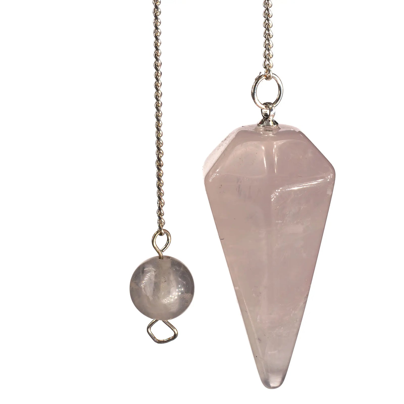 Pendule Quartz rose - facetté - pendule-quartz-rose-facette - CRISTAL SOURCES