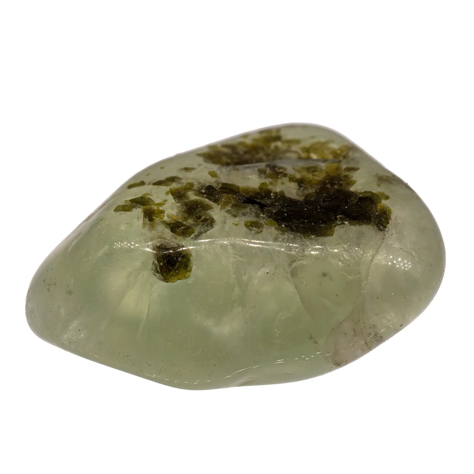 Pierre roulée - Prehnite - Epidote - Australie - 2 à 3 cm - prehnite-roulee-epidote-prhpr1 - CRISTAL SOURCES