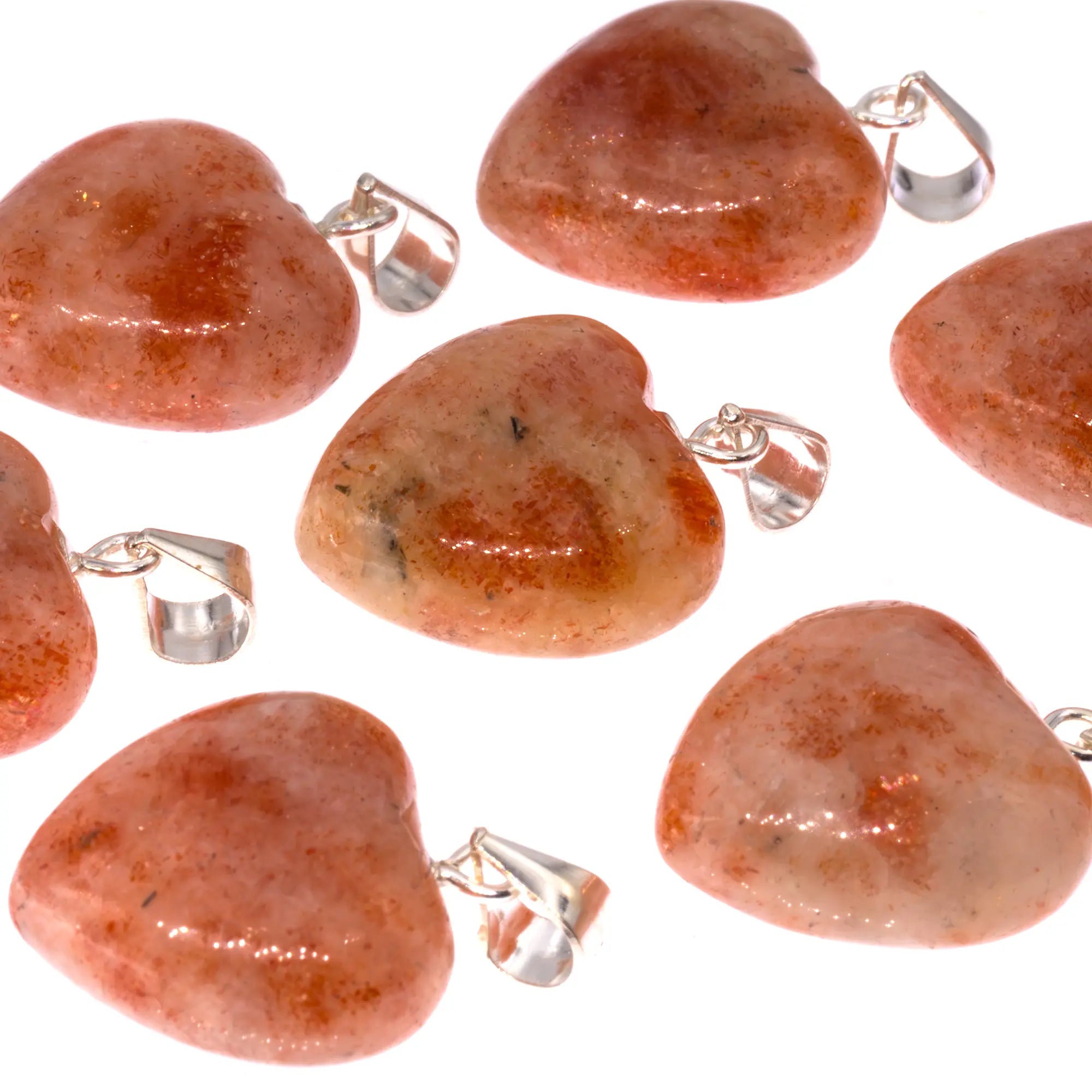 Pendentif Pierre de soleil argent - cœur - pendentif-argent-pierre-de-soleil-coeur-psopd9 - CRISTAL SOURCES