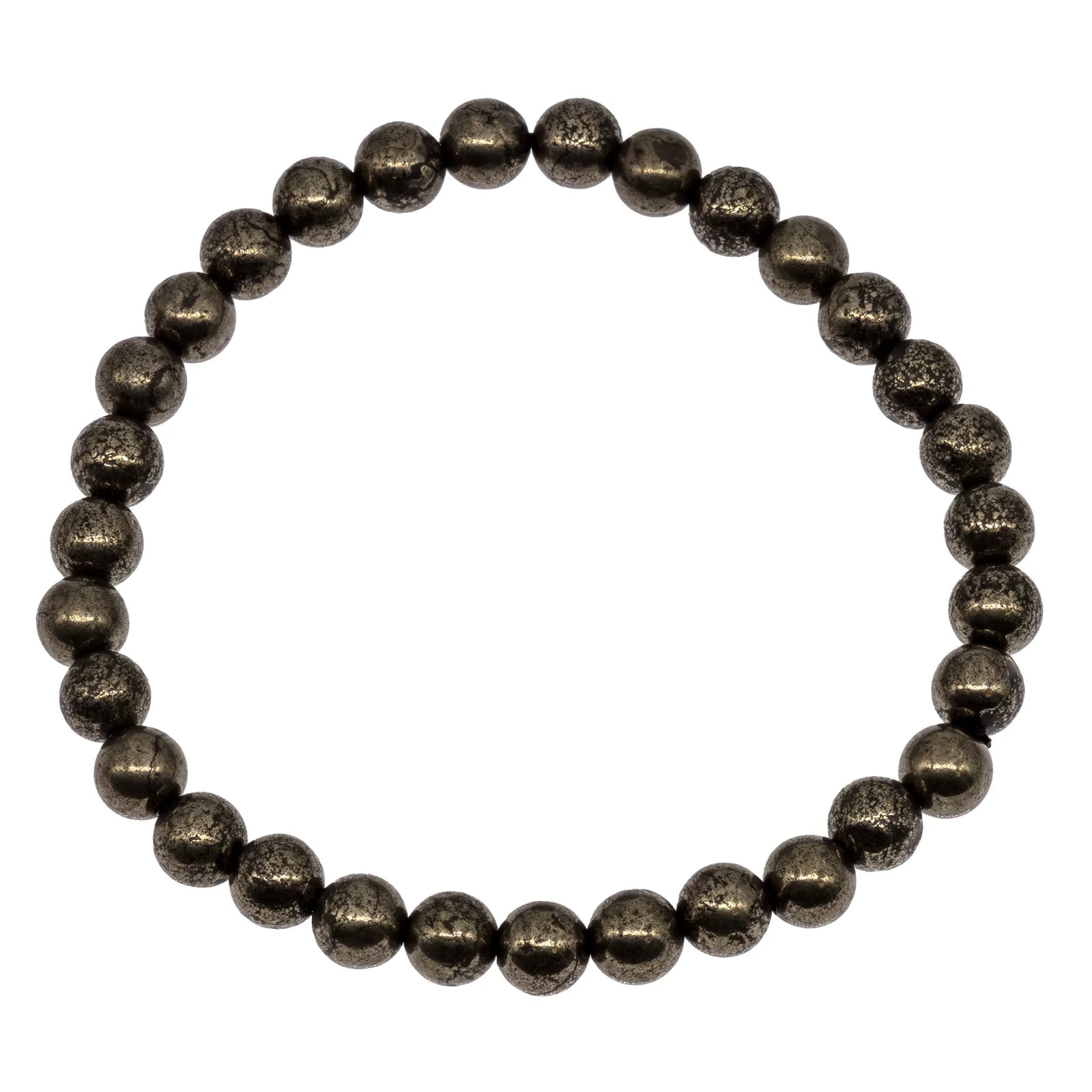 Bracelet Pyrite perle 6mm - Pérou - bracelet-pyrite-perle-6mm-pyrbra1 - CRISTAL SOURCES