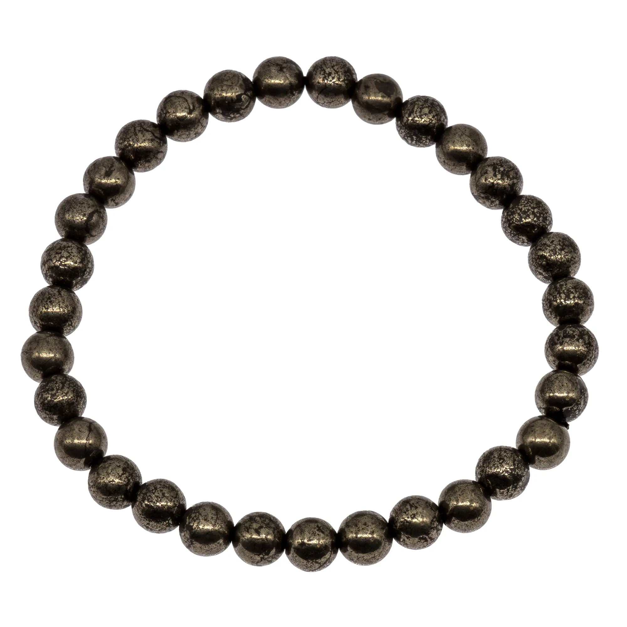 Bracelet Pyrite perle 6mm - Pérou - bracelet-pyrite-perle-6mm-pyrbra1 - CRISTAL SOURCES