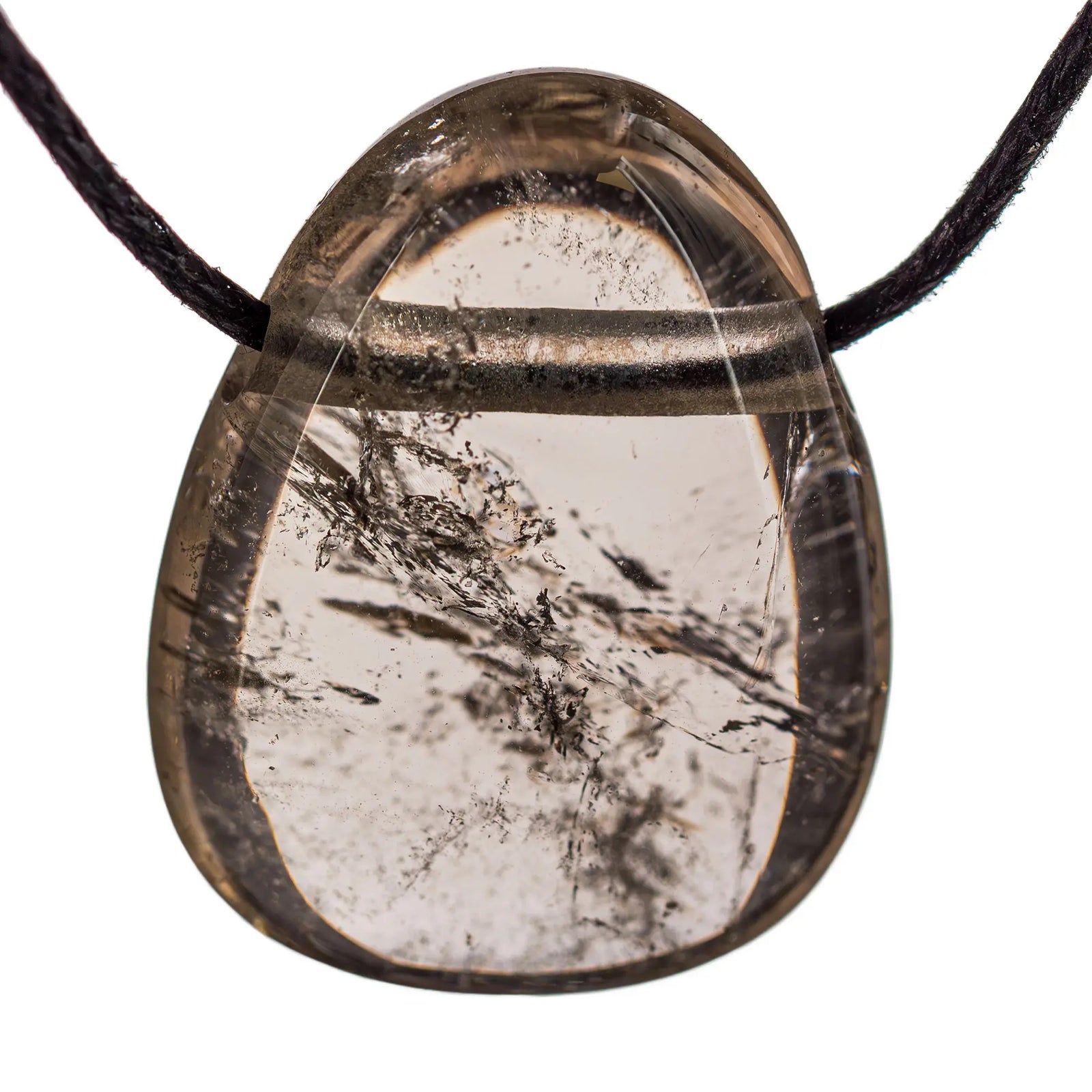 Pendentif Quartz fumé - pierre percée - pendentif-quartz-fume-perce-qfpc0 - CRISTAL SOURCES