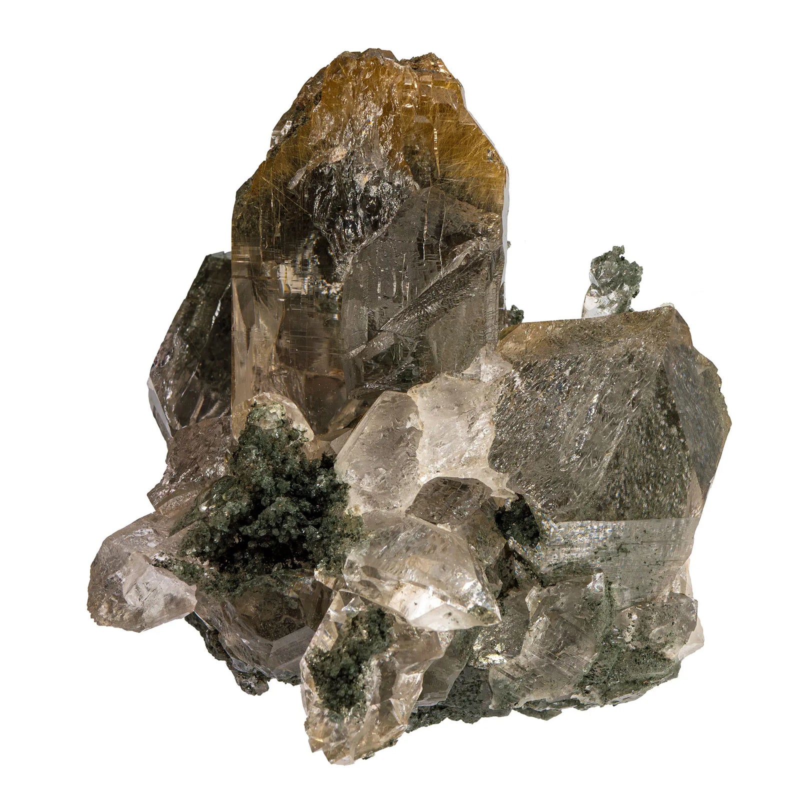 Quartz Rutile - Chlorite - pierre brute- 792gr - CRISTAL SOURCES