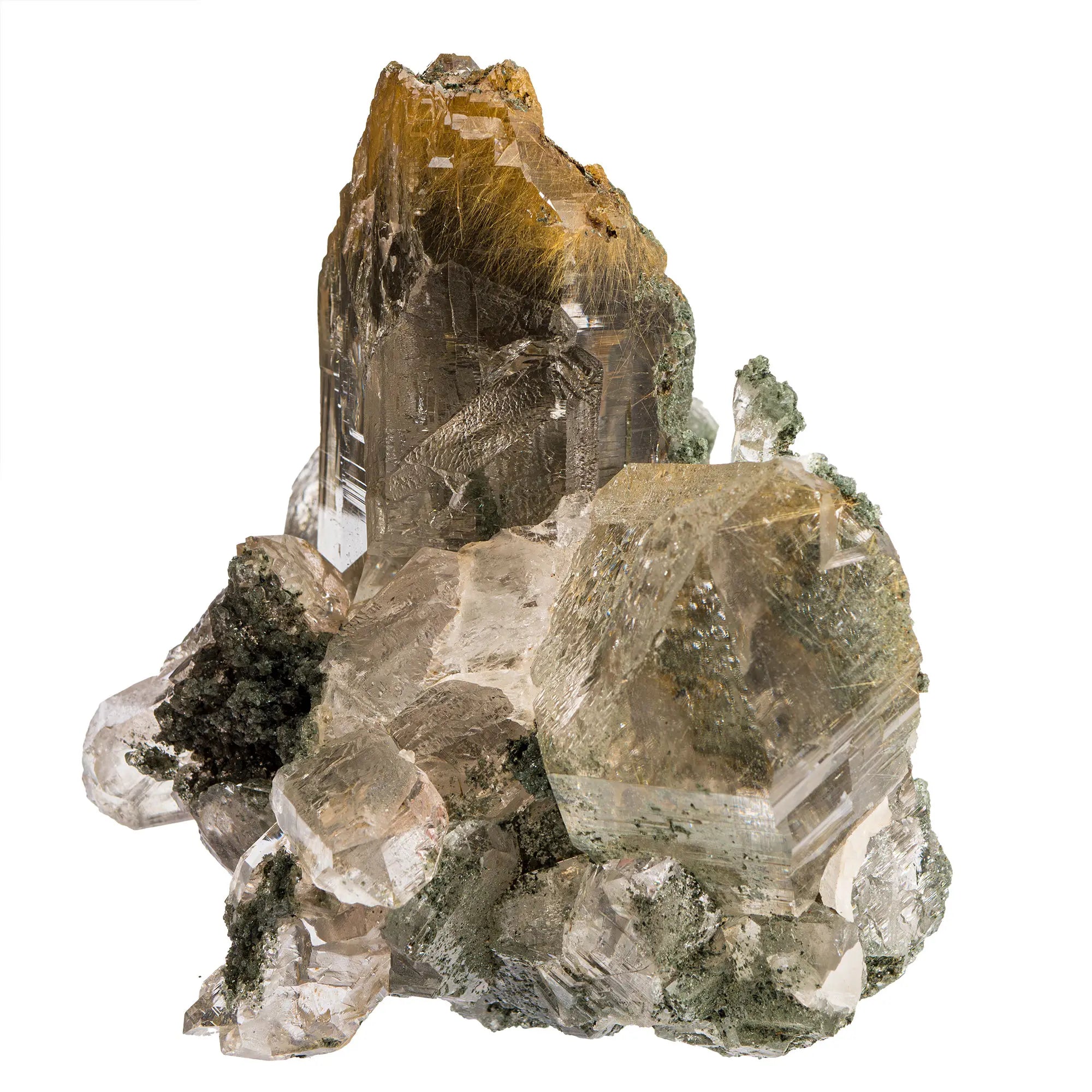 Quartz Rutile - Chlorite - pierre brute- 792gr - CRISTAL SOURCES