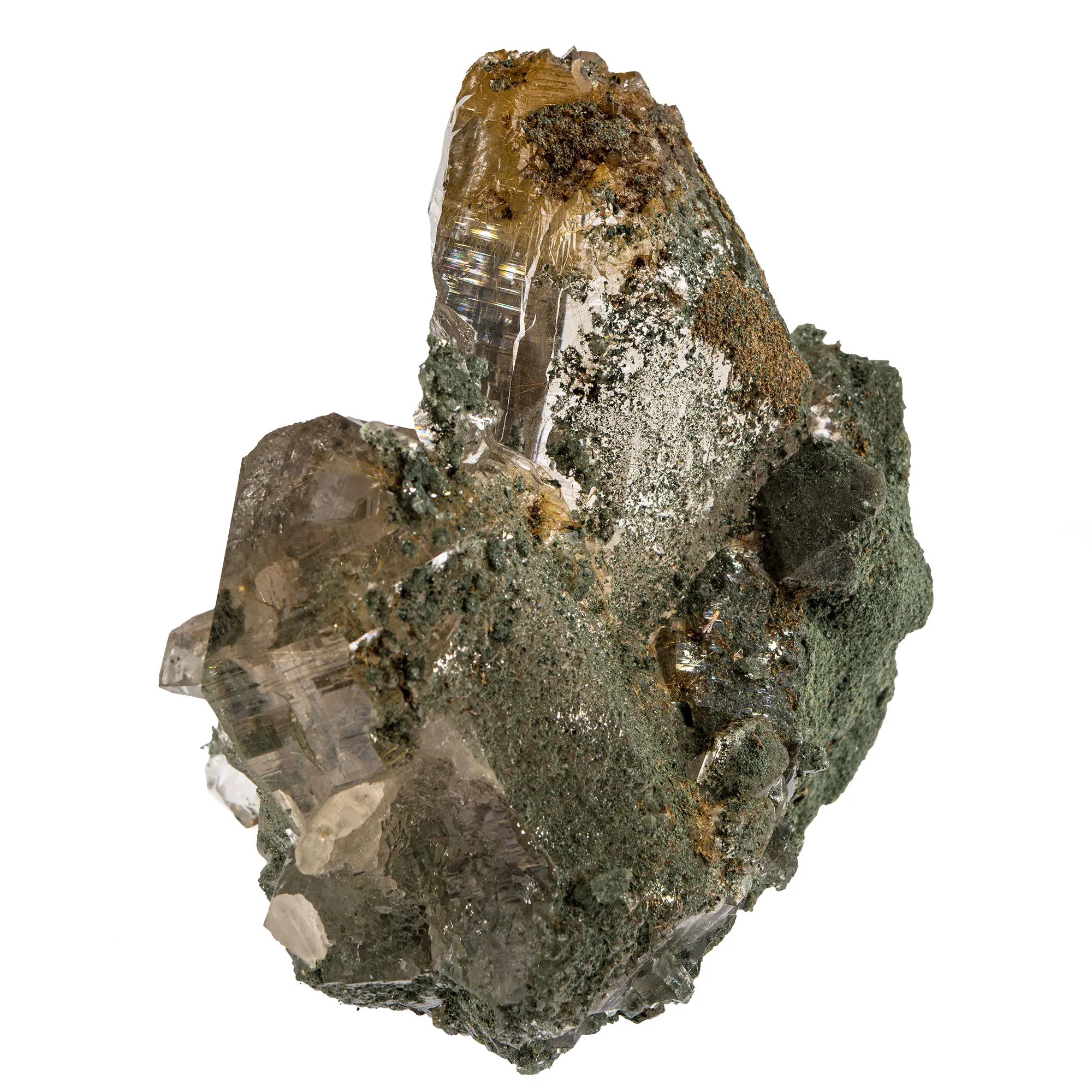 Quartz Rutile - Chlorite - pierre brute- 792gr - CRISTAL SOURCES