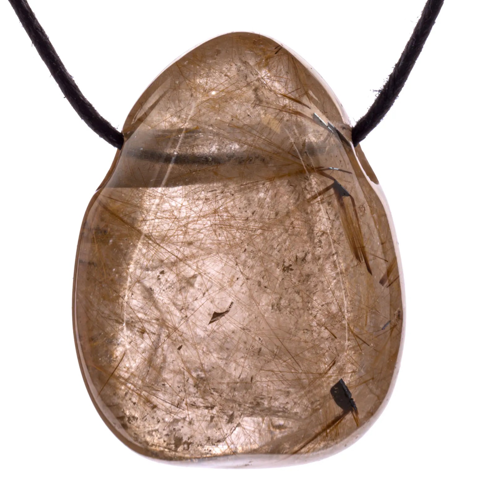 Pendentif Quartz rutile - pierre percée - pendentif-quartz-rutile-pierre-percee-qirpc2 - CRISTAL SOURCES