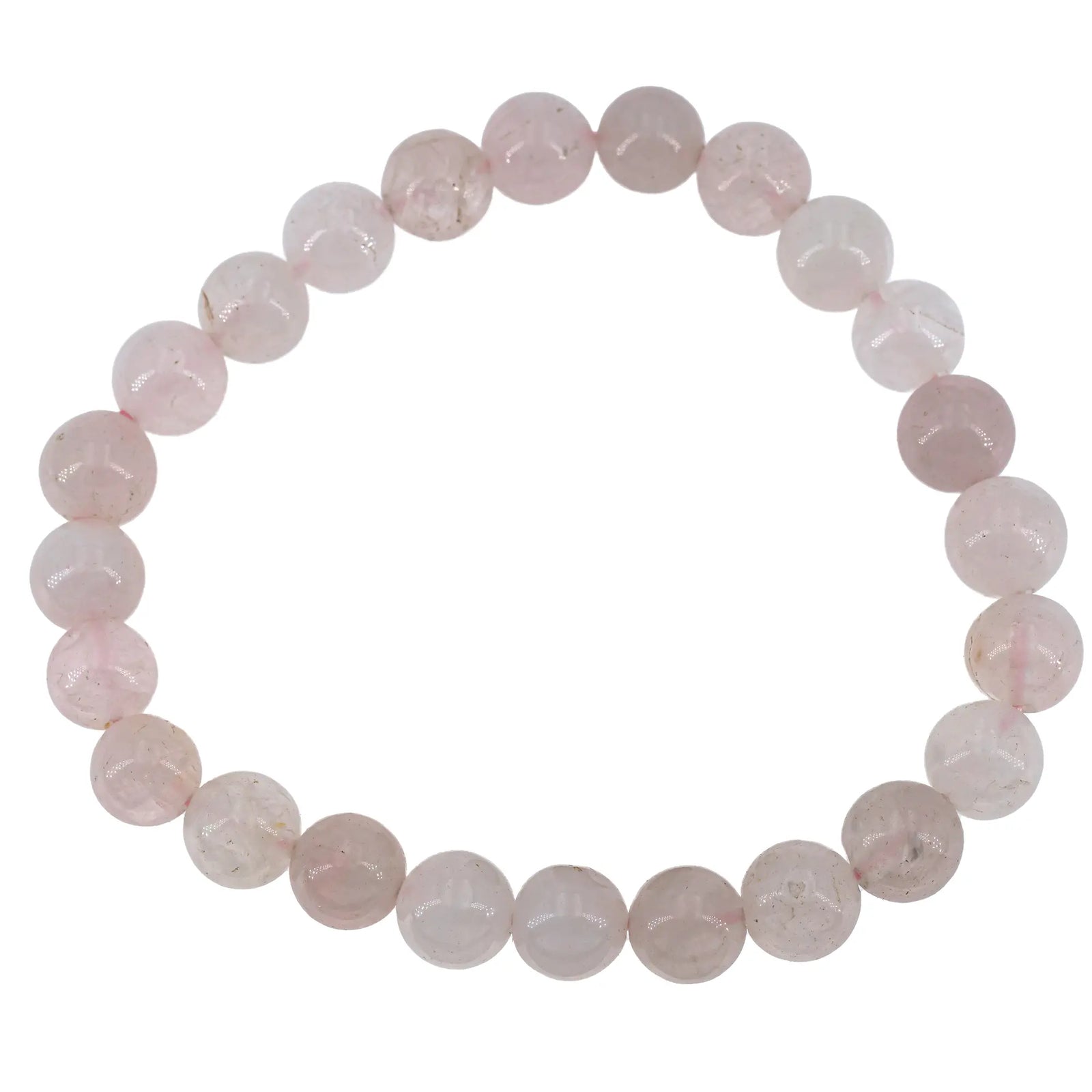 Bracelet Quartz rose perle ronde 8mm - bracelet-quartz-rose-perle-ronde-8mm-qrbra3 - CRISTAL SOURCES