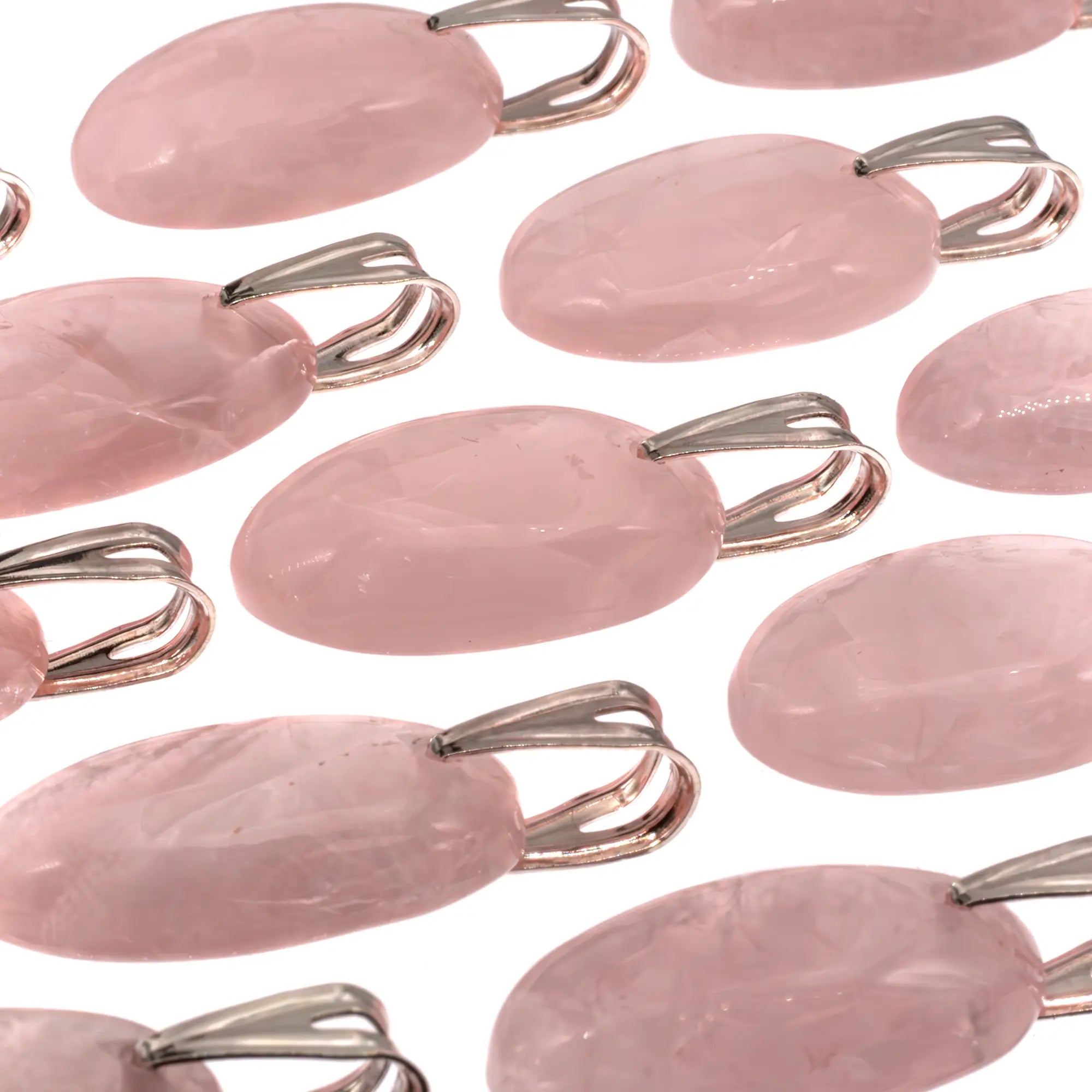 Pendentif Quartz Rose sur bélière argent - CRISTAL SOURCES