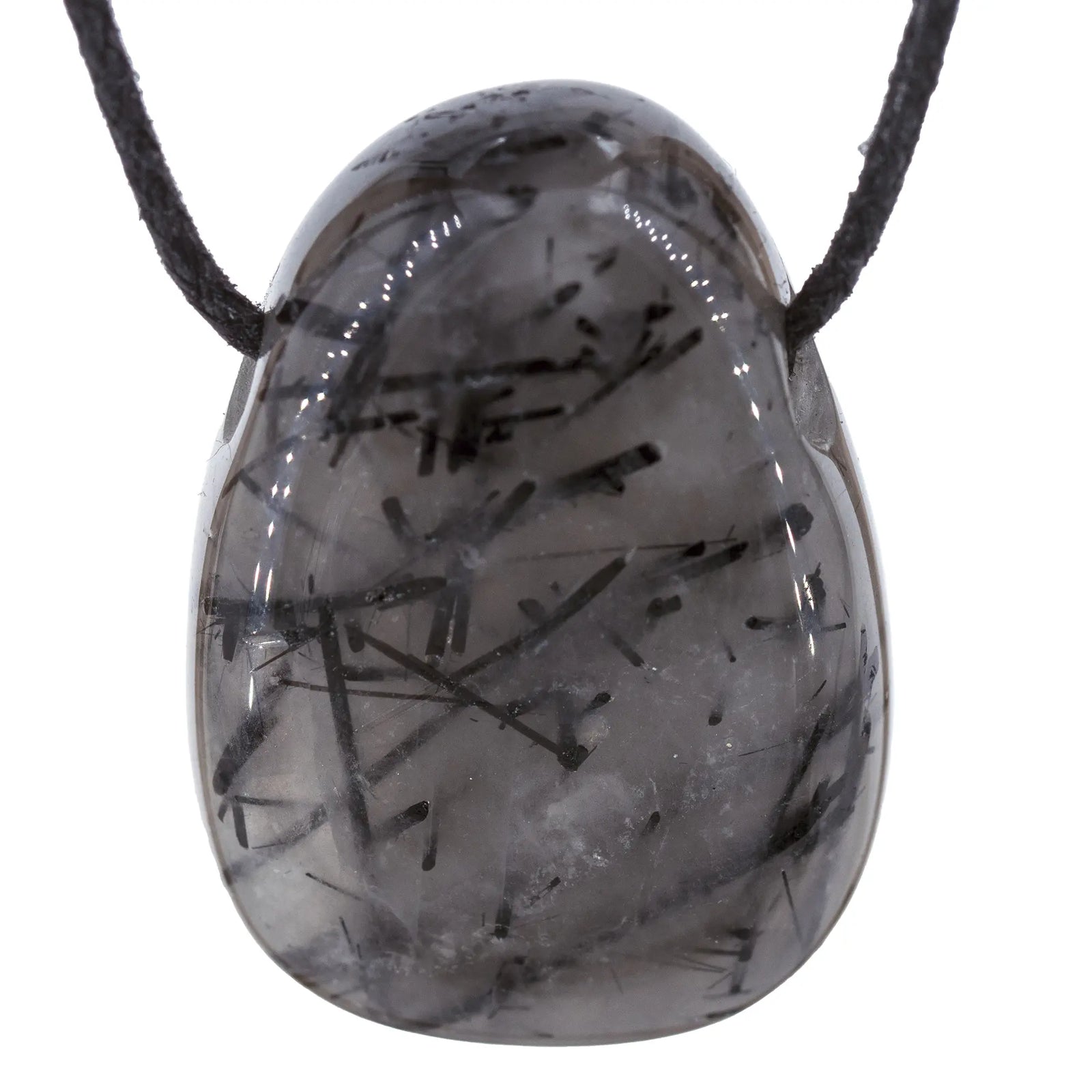 Pendentif Quartz tourmaline noire - pierre percée - CRISTAL SOURCES